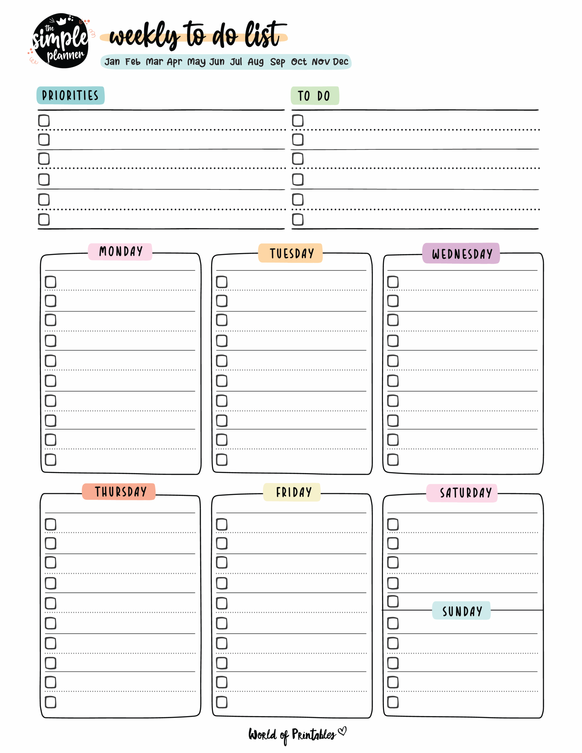 Weekly To Do List Templates World Of Printables Weekly To Do List Templates World Of Printables