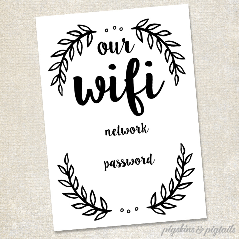 WiFi Password Printable