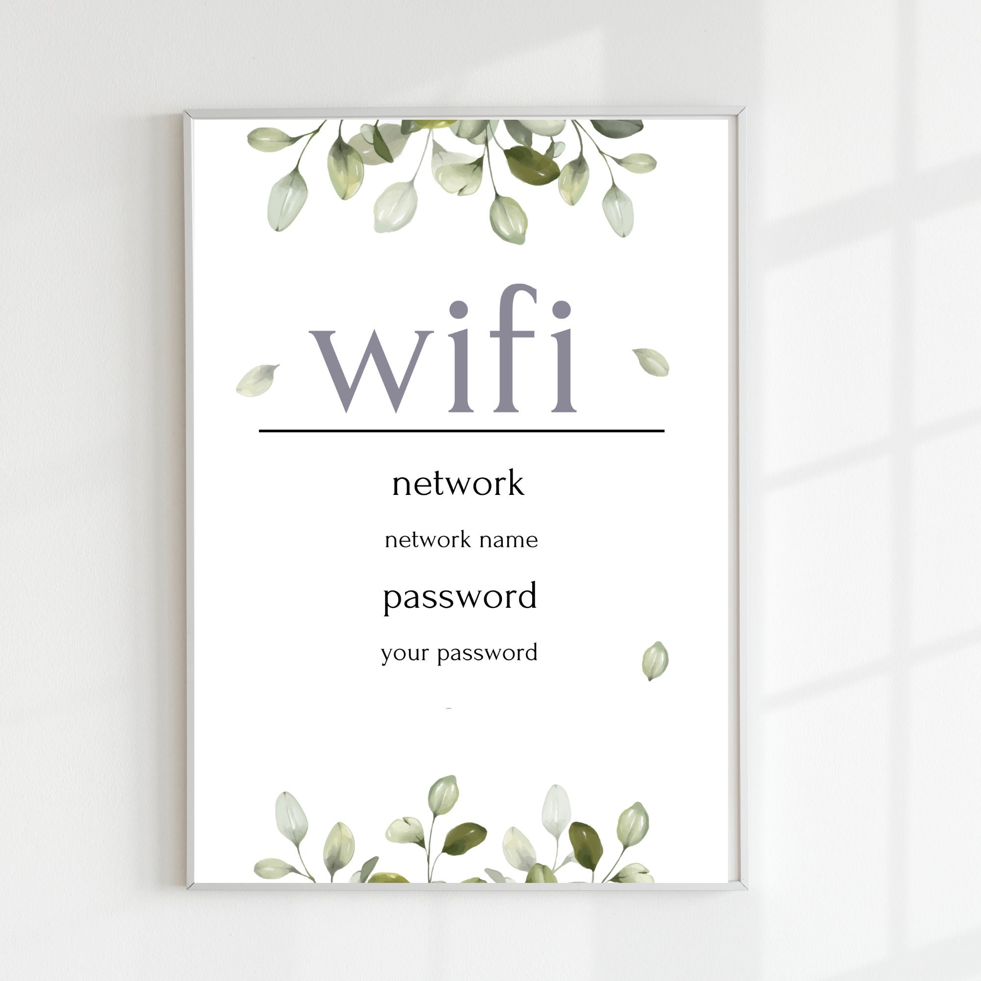 Editable Free Printable Wifi Password Template