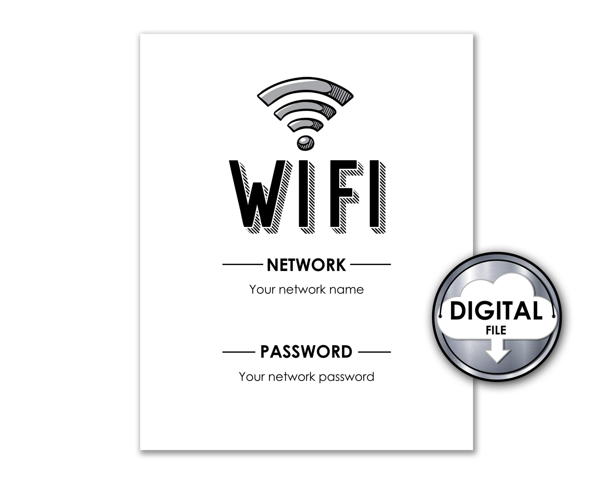 Free Printable Wifi Password Template 5x7