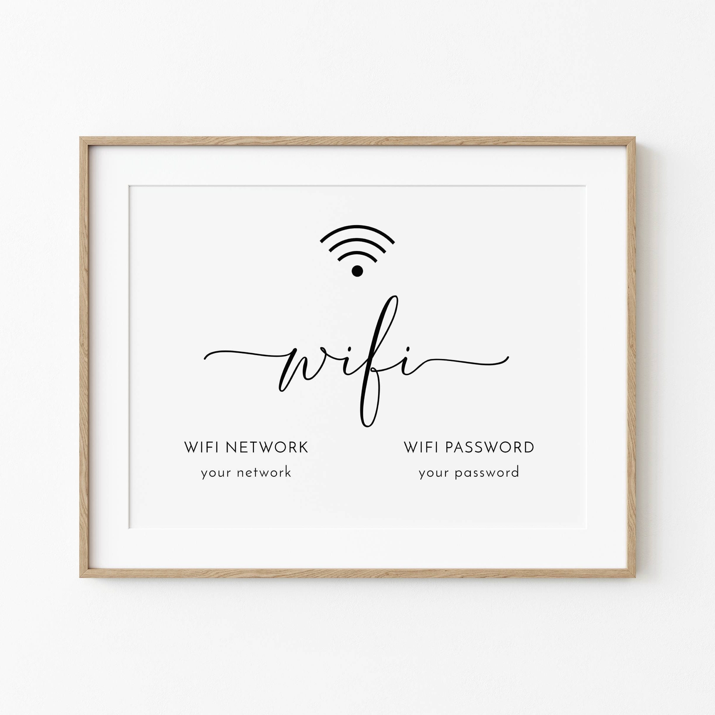 Wifi Password Sign Template Printable Minimalist Wifi Sign 