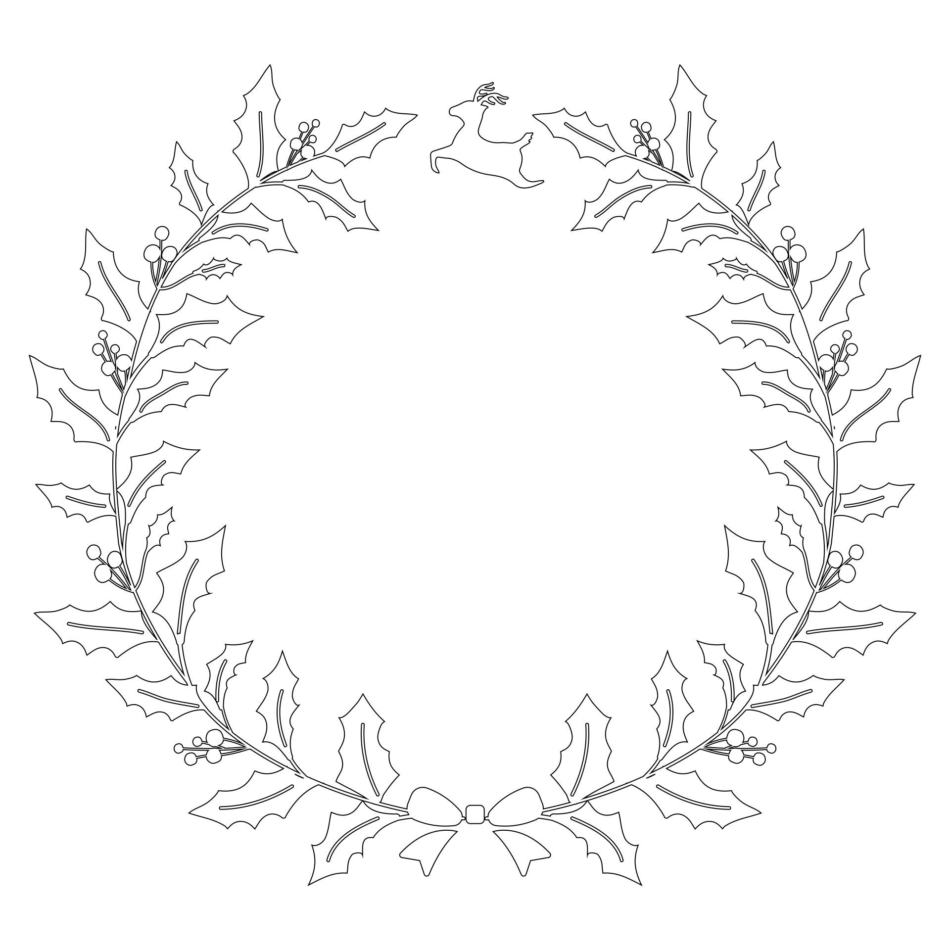 Free Printable Christmas Wreath Template Free Printable Christmas Wreath Template