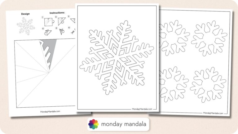 150 Paper Snowflake Templates Free PDF Printables Worksheets Library