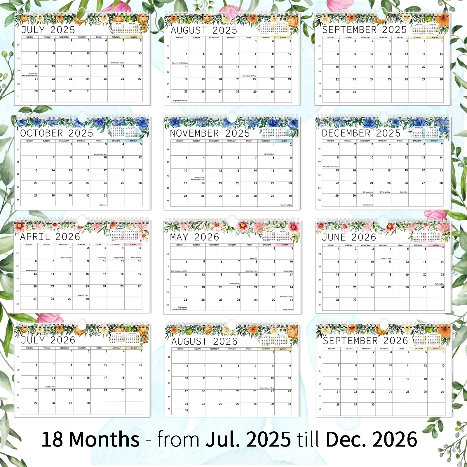 18 Month Wall Calendar From July 2025 December 2026 Wall Calendar 2025 2026 UK Monthly Calendar For Home Office And School 2025 Wall Calendars For Easy U0026 Efficient Planning Green Amazon co uk Stationery U0026 Office Supplies 18 Month Wall Calendar From July 2025 December 2026 Wall Calendar 2025 2026 UK Monthly Calendar For Home Office And School 2025 Wall Calendars For Easy U0026 Efficient Planning Green Amazon co uk Stationery U0026 Office Supplies