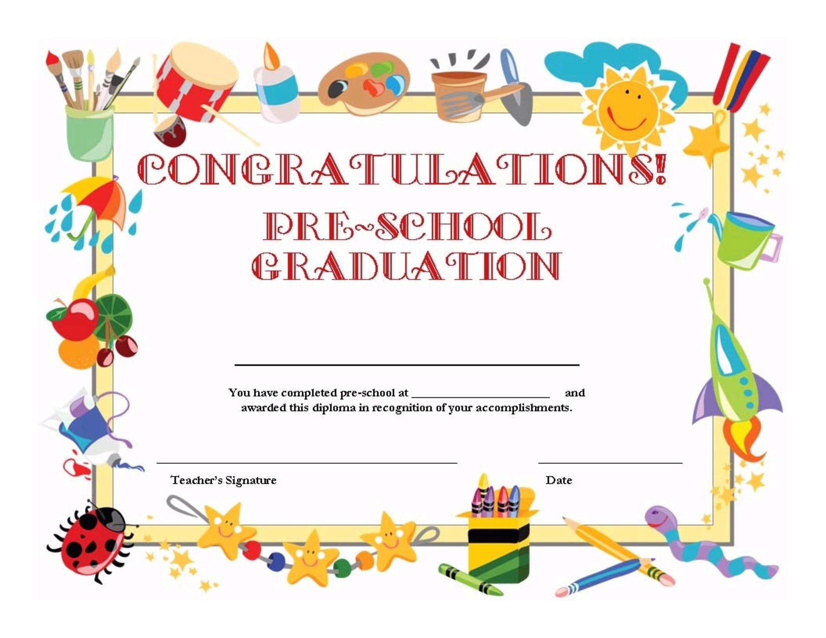 Free Printable Pre K Diploma Templates