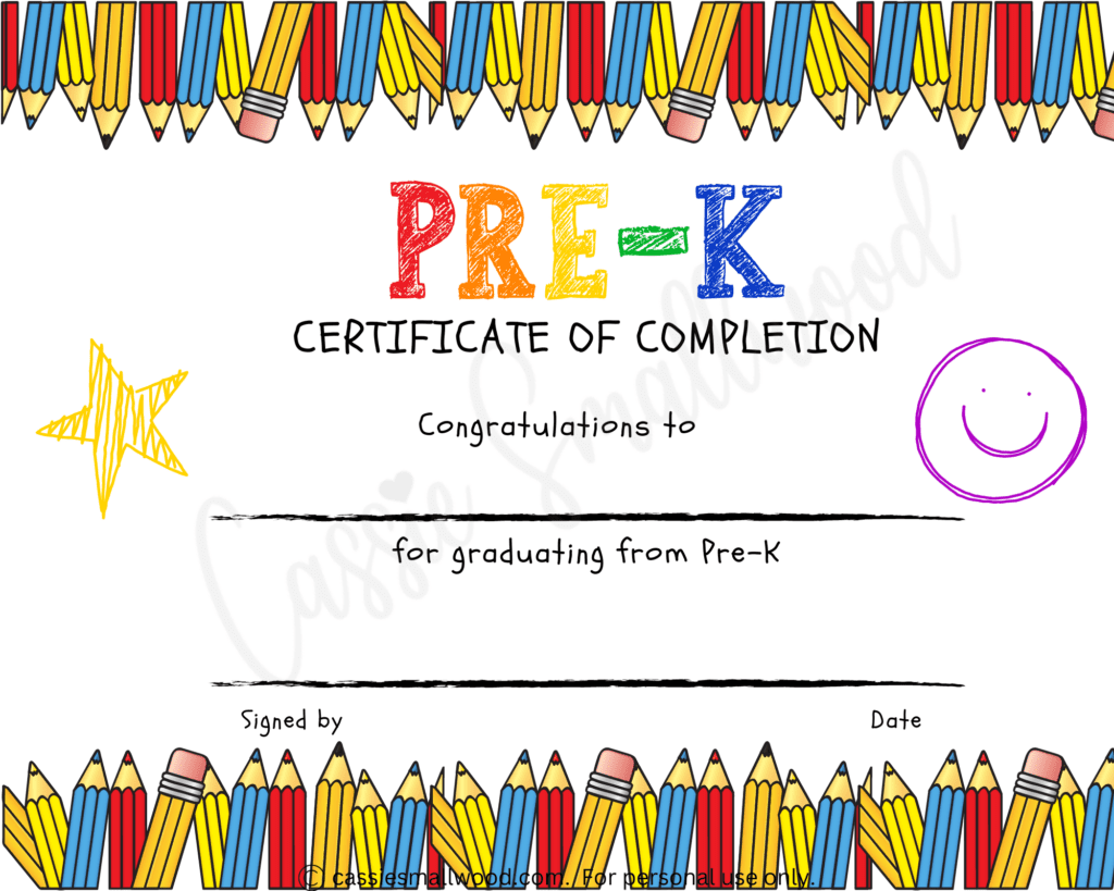 20 Preschool And Kindergarten Graduation Certificates FREE PRINTABLE Cassie Smallwood
