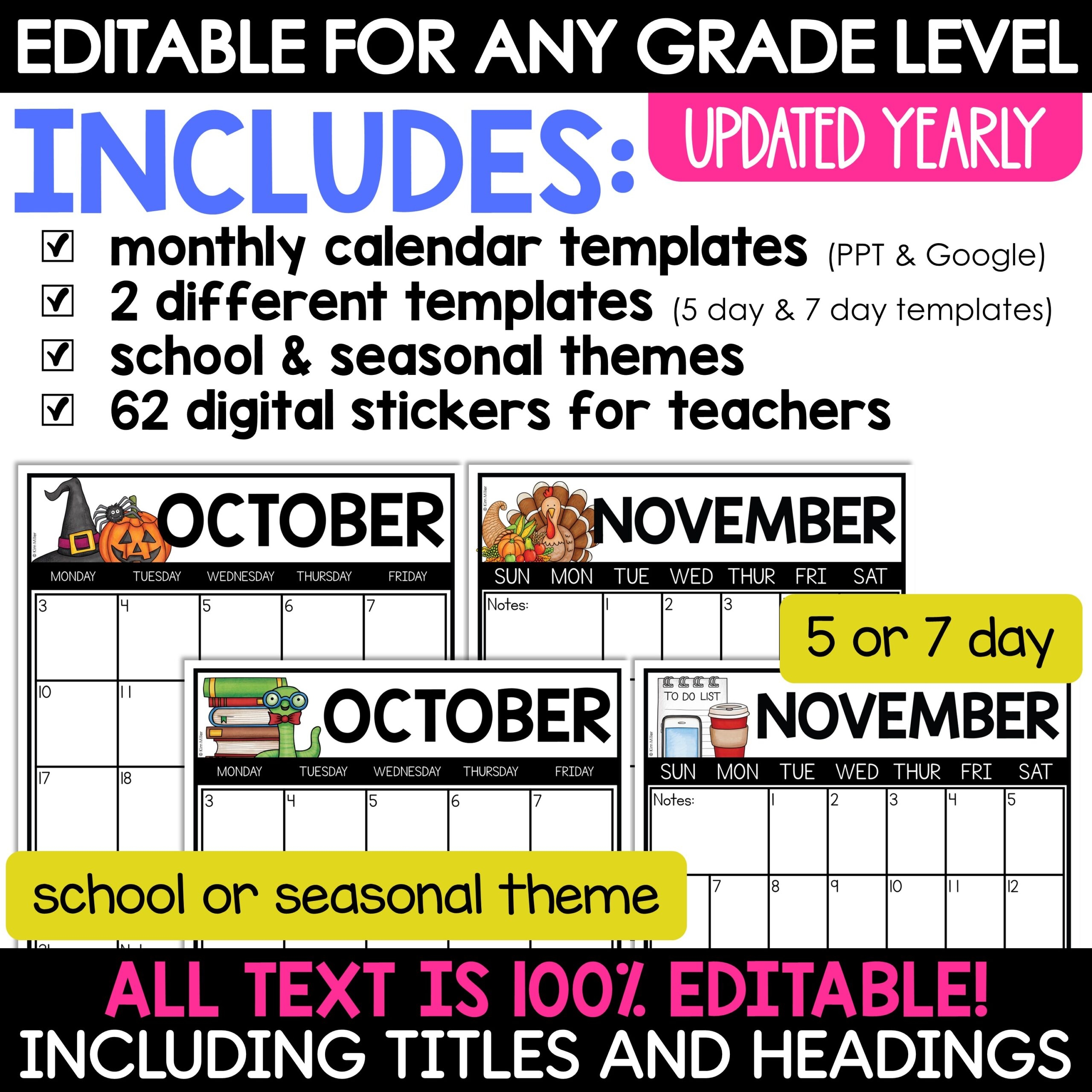 Free Printable Pocket Calendar Templates