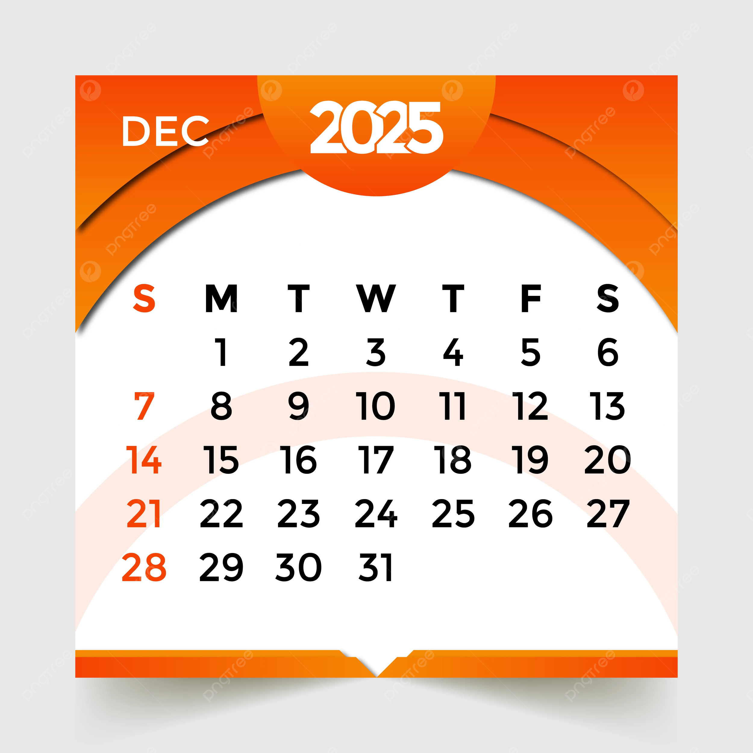 Calendar 2025 December Month
