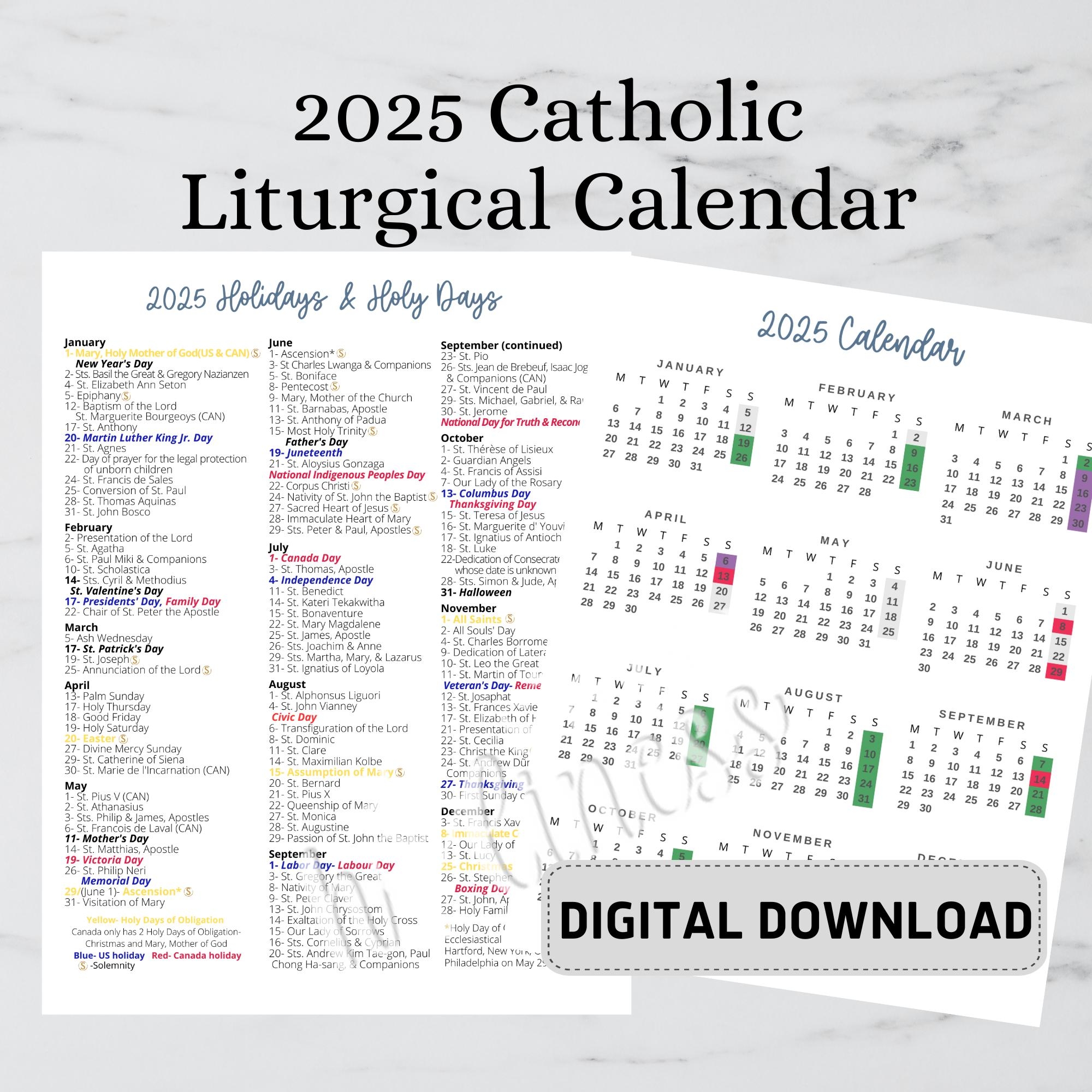 Catholic Calendar December 2025