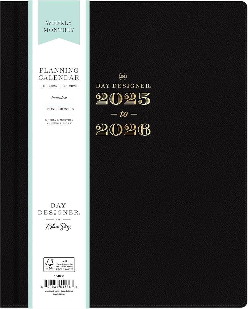 Amazon Blue Sky Day Designer 2025 2026 Academic Year Weekly And Monthly Planner Calendar July 2025 June 2026 12 Month 8