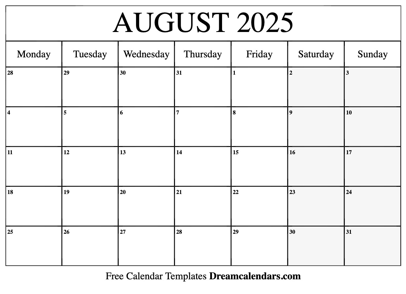 August 2025 Calendar Free Printable With Holidays And Observances August 2025 Calendar Free Printable With Holidays And Observances
