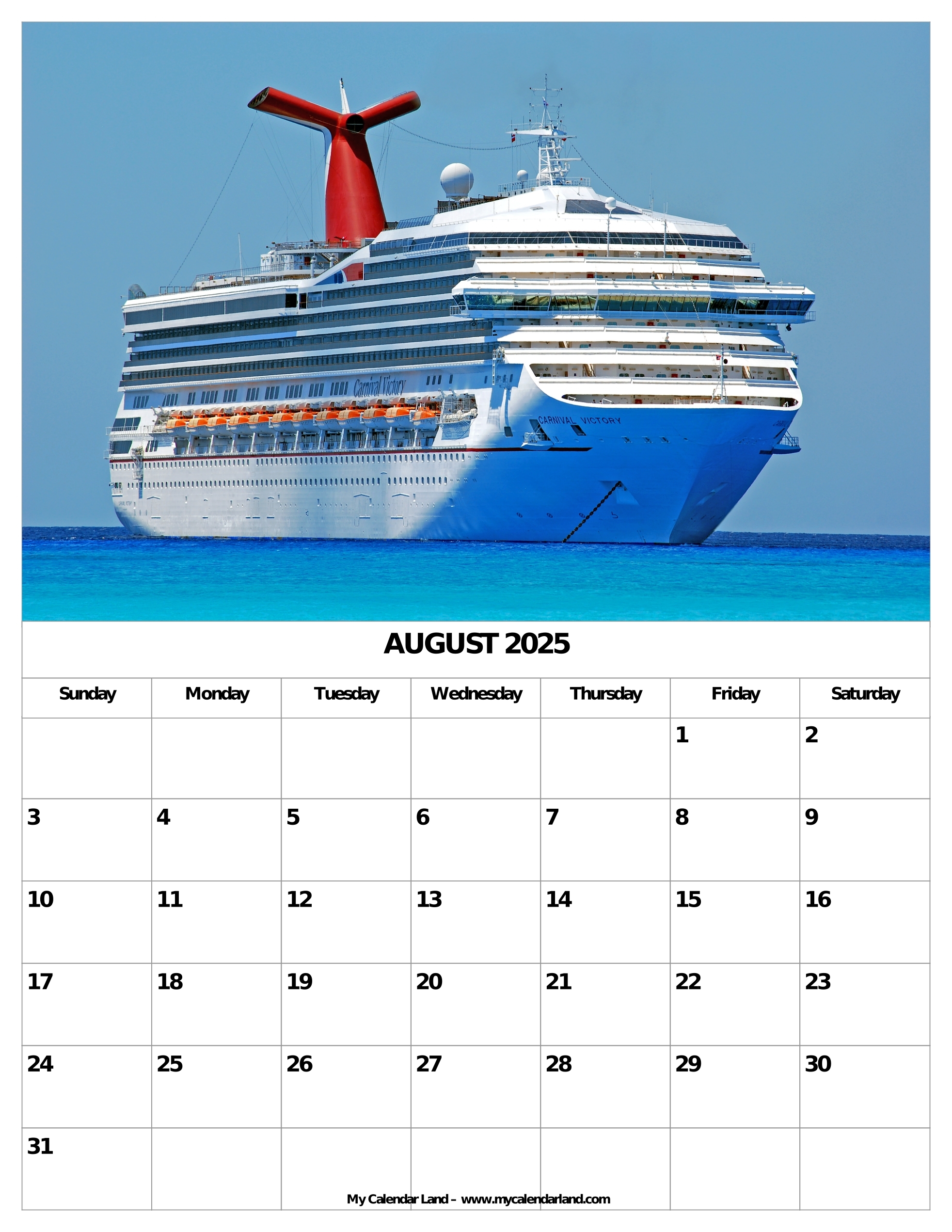 August 2025 Calendar My Calendar Land August 2025 Calendar My Calendar Land