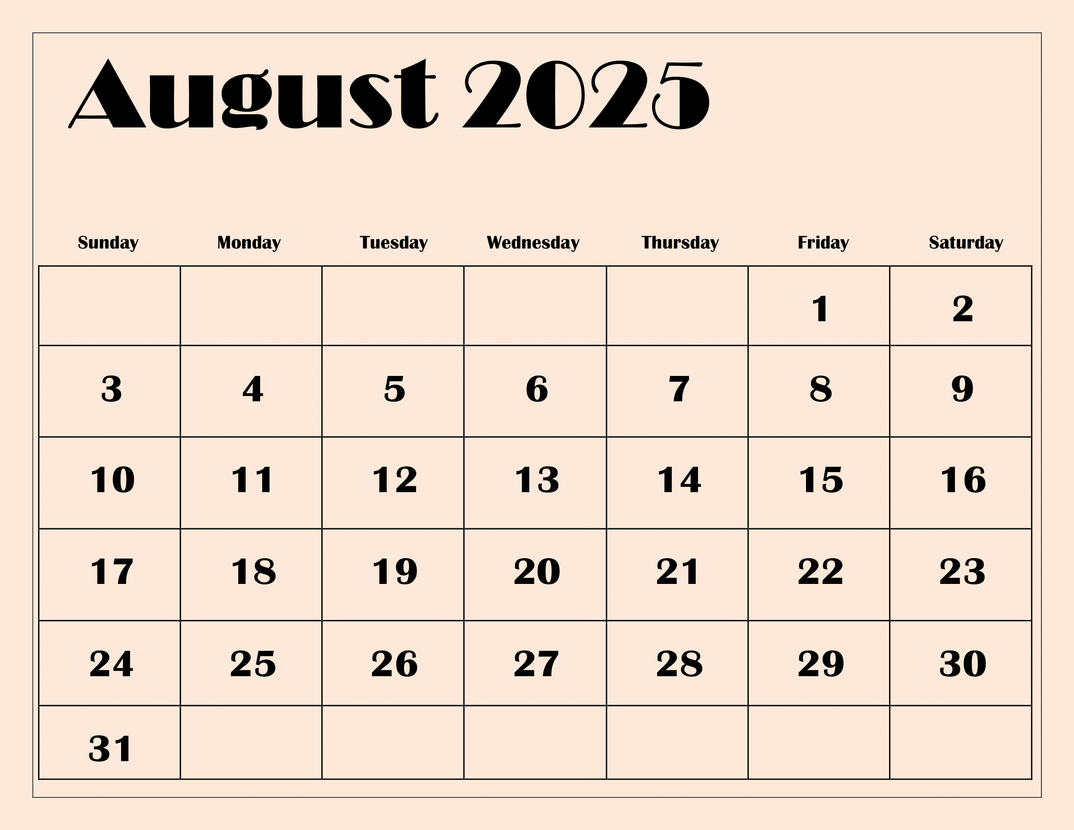 August 12 2025 Calendar