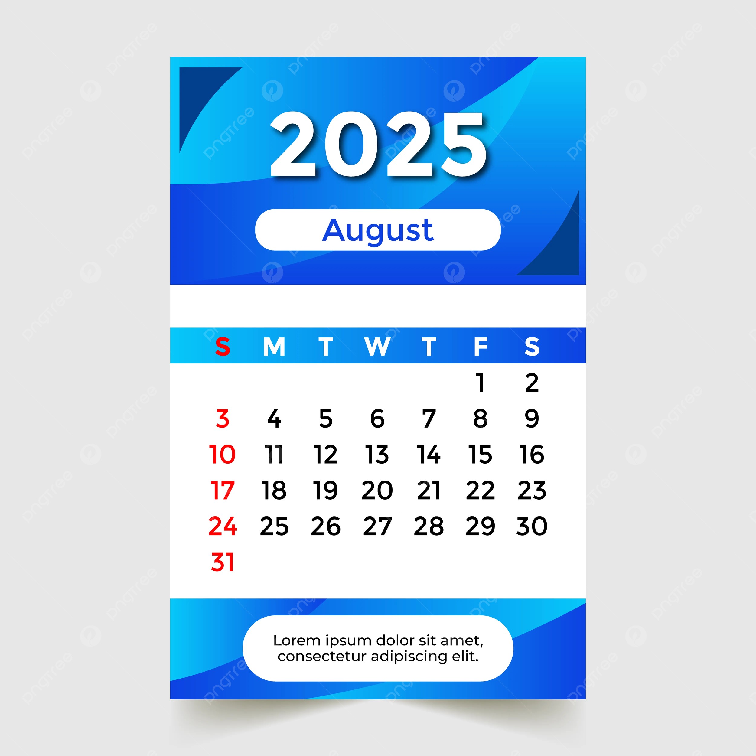 August 2025 Calendar Skyblue Vector Template Download On Pngtree August 2025 Calendar Skyblue Vector Template Download On Pngtree