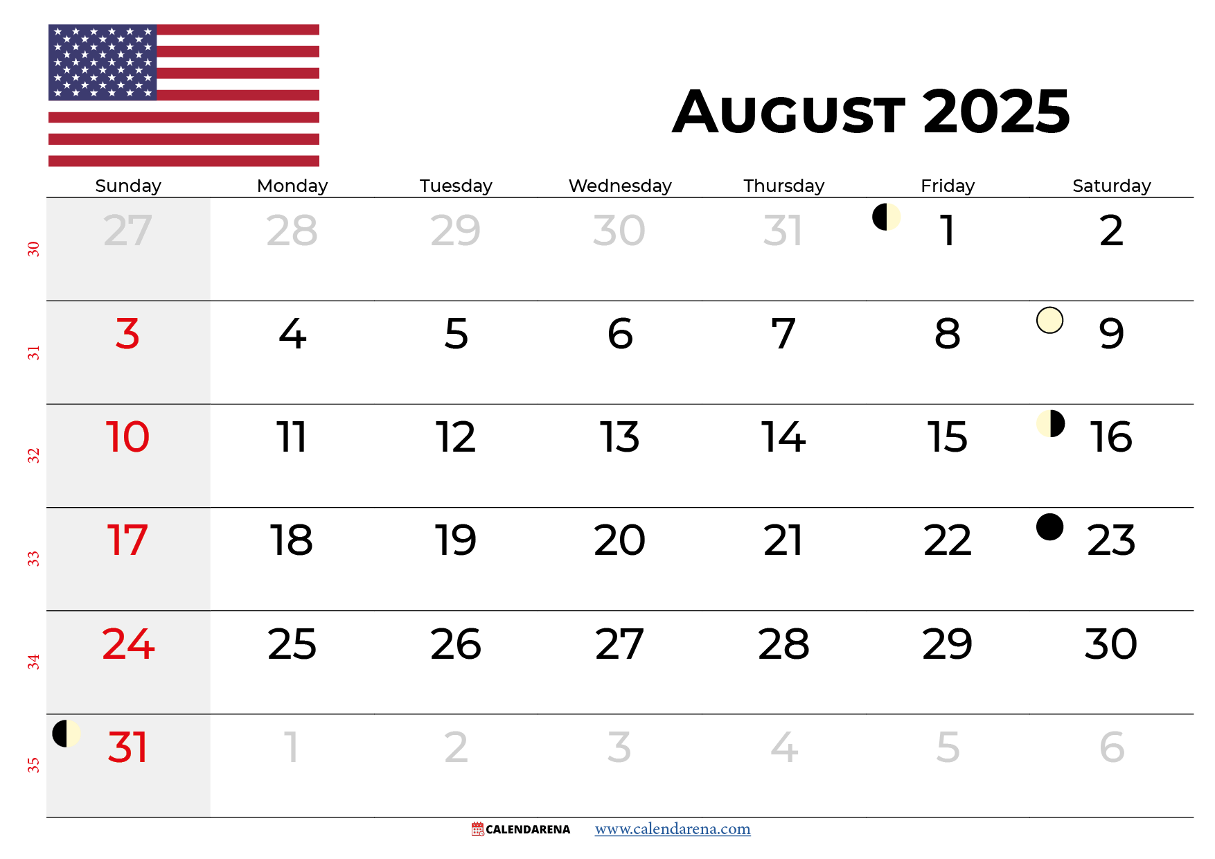 August Calendar 2025 With Holidays