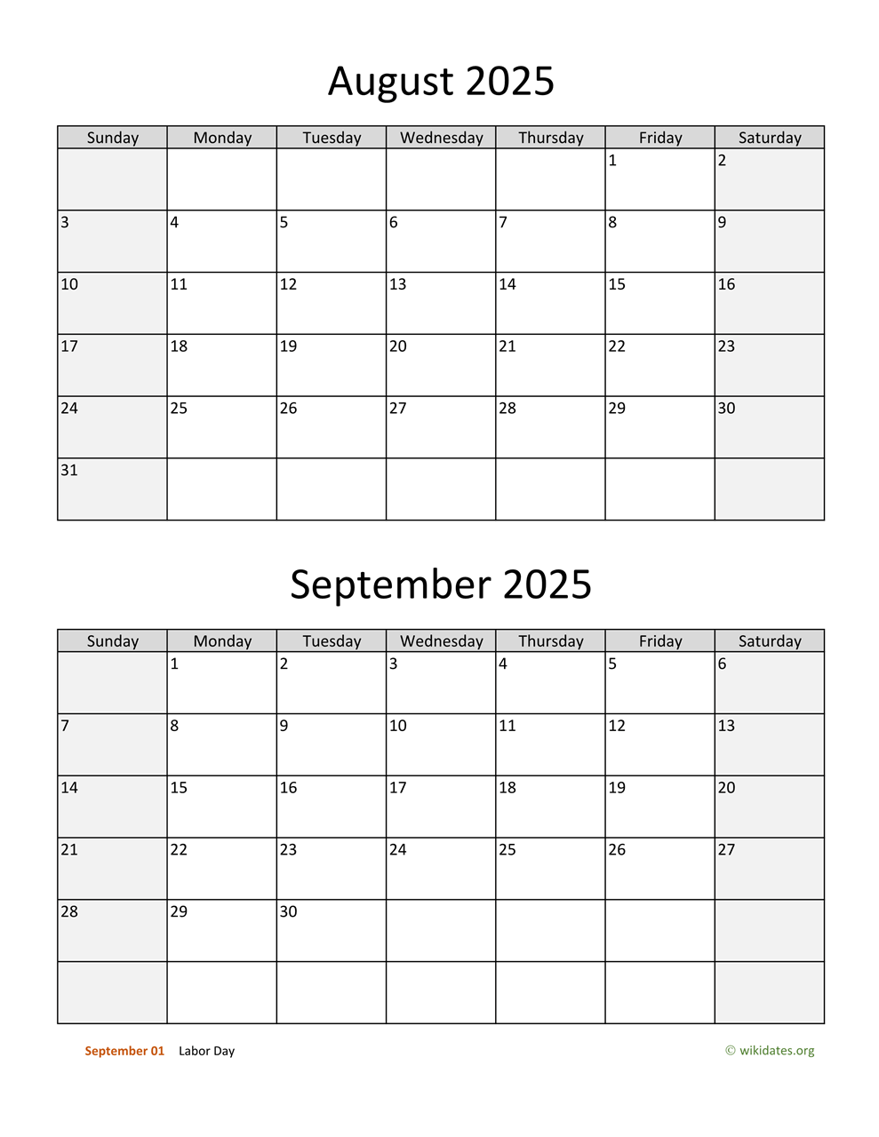 August And September 2025 Calendar WikiDates August And September 2025 Calendar WikiDates