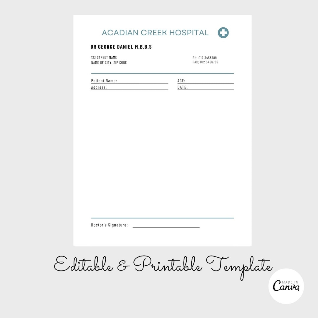 Blank Prescription Pad Prescription Pad Template Printable Prescription Page Page Prescription Form Prescription Sheet Etsy