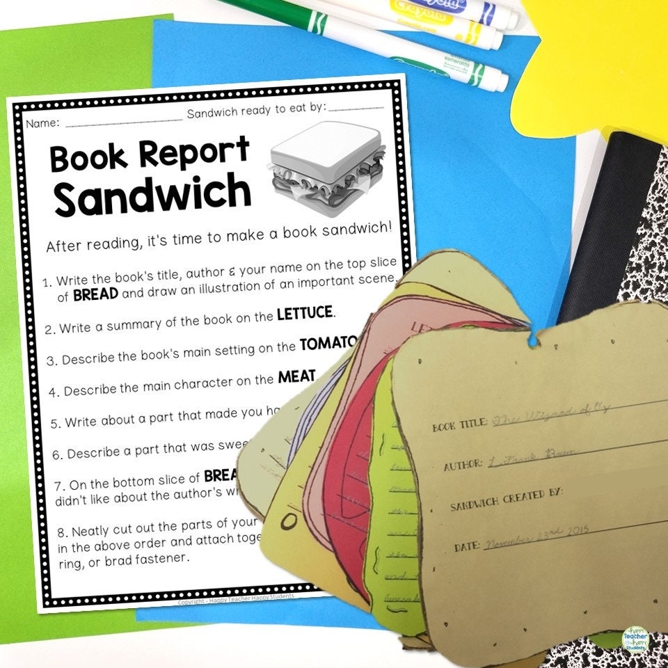Book Report Sandwich Directions Photos And Rubric Digital