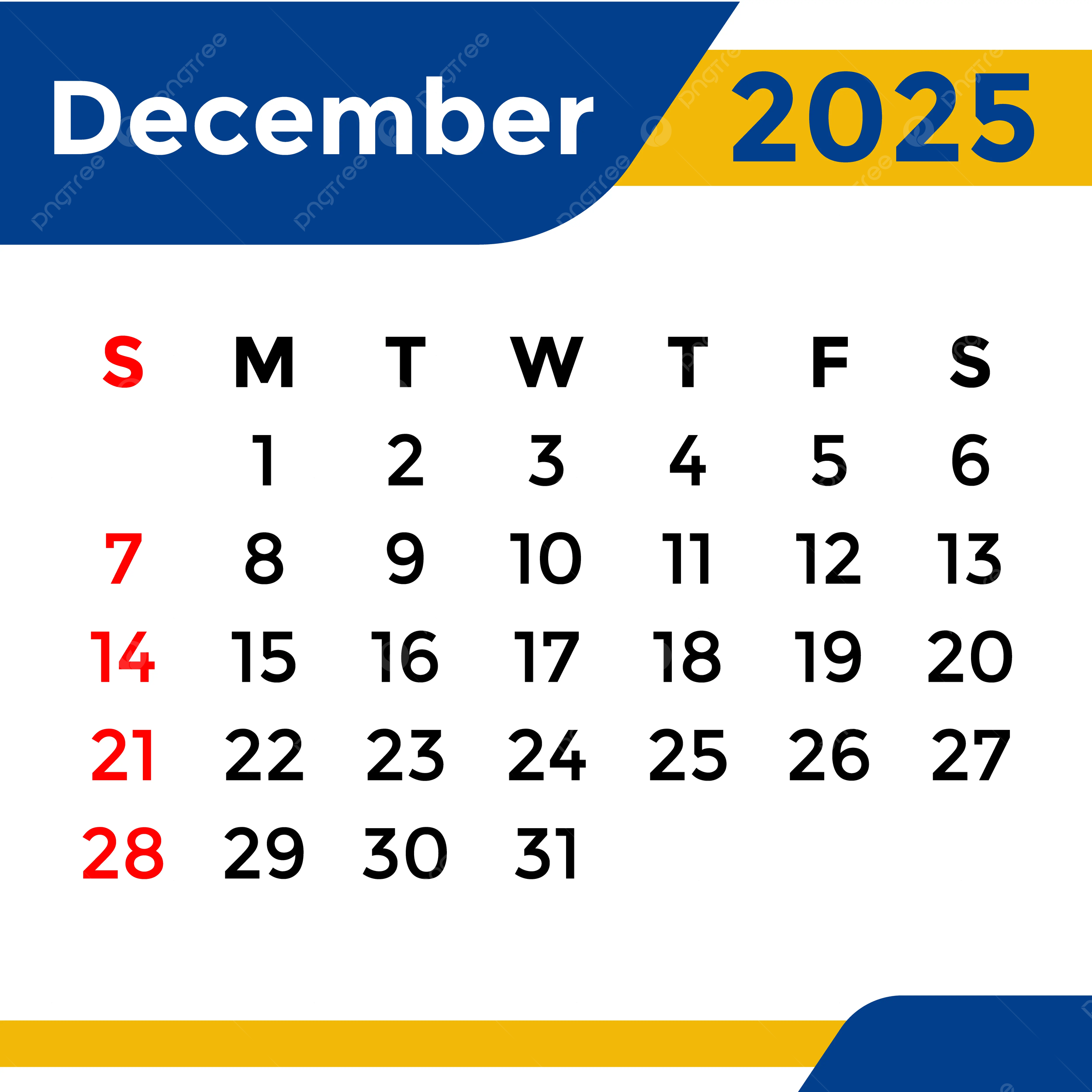 Calendar For 2025 December Calendar For 2025 December