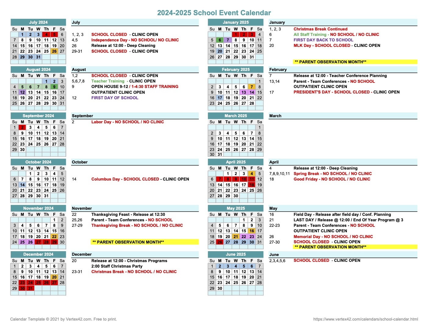 Calendar Apparo Academy