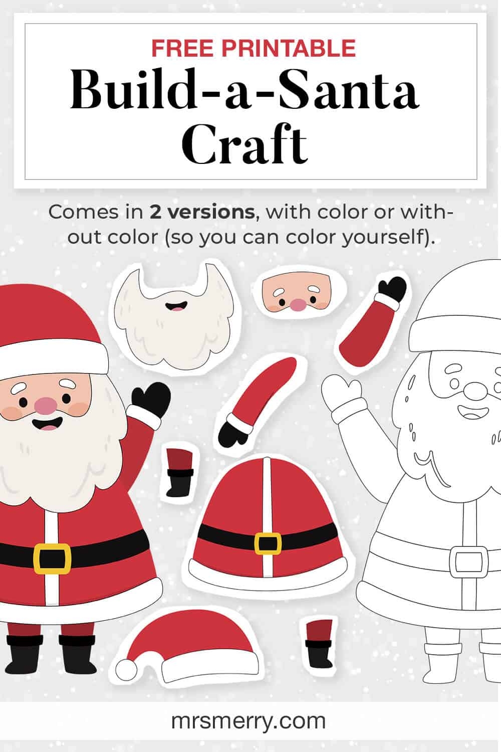 Christmas Build a Santa Craft Mrs Merry