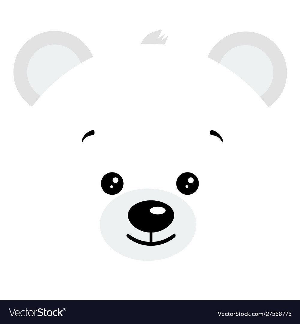 Cute Baby Arctic Polar Bear Face Logo Royalty Free Vector