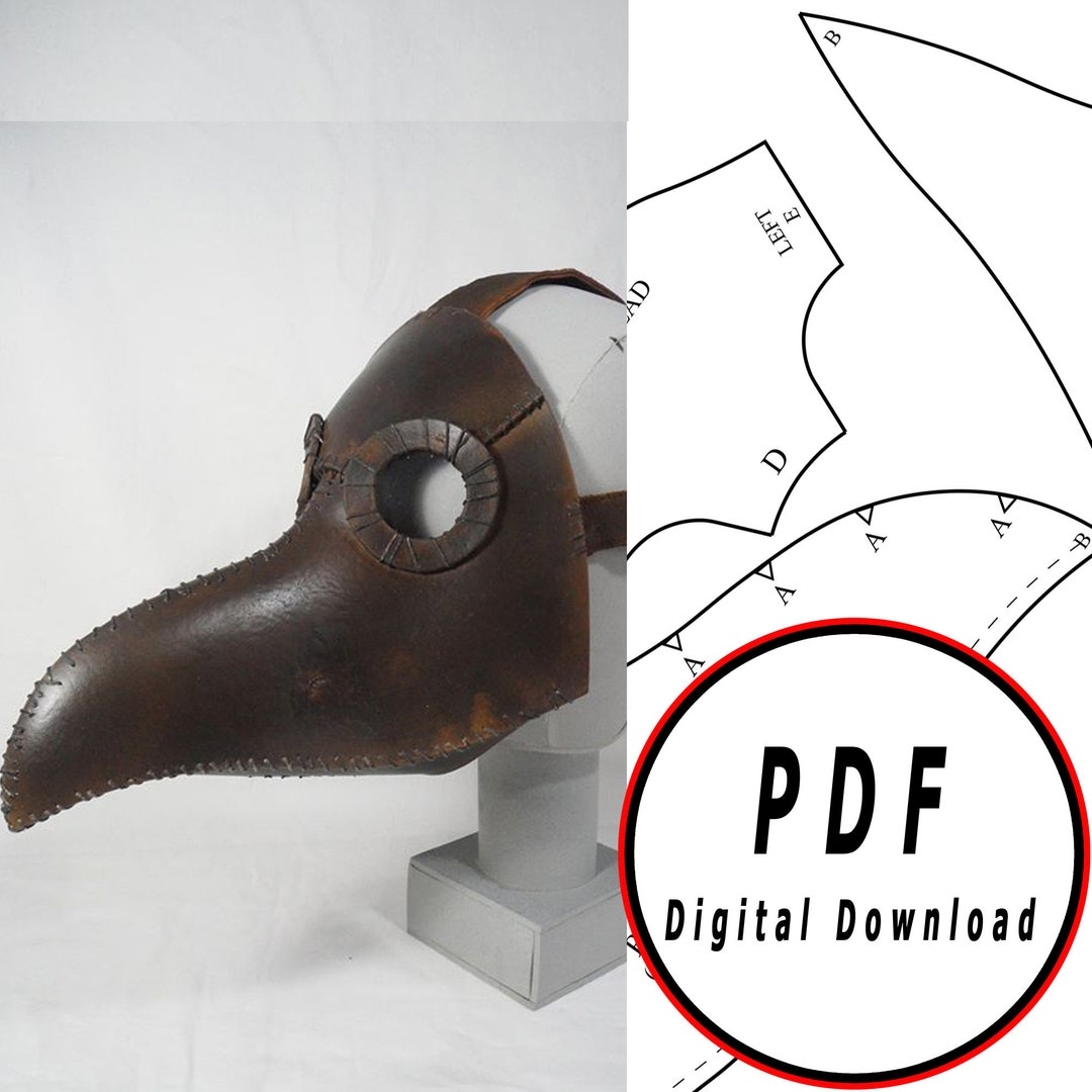 DIY Plague Doctor Mask Eva Foam Helmet Pattern Blueprint Template Pdf Vector Printable Digital Download Cosplay Costume Larp Pdf Tutorial Etsy