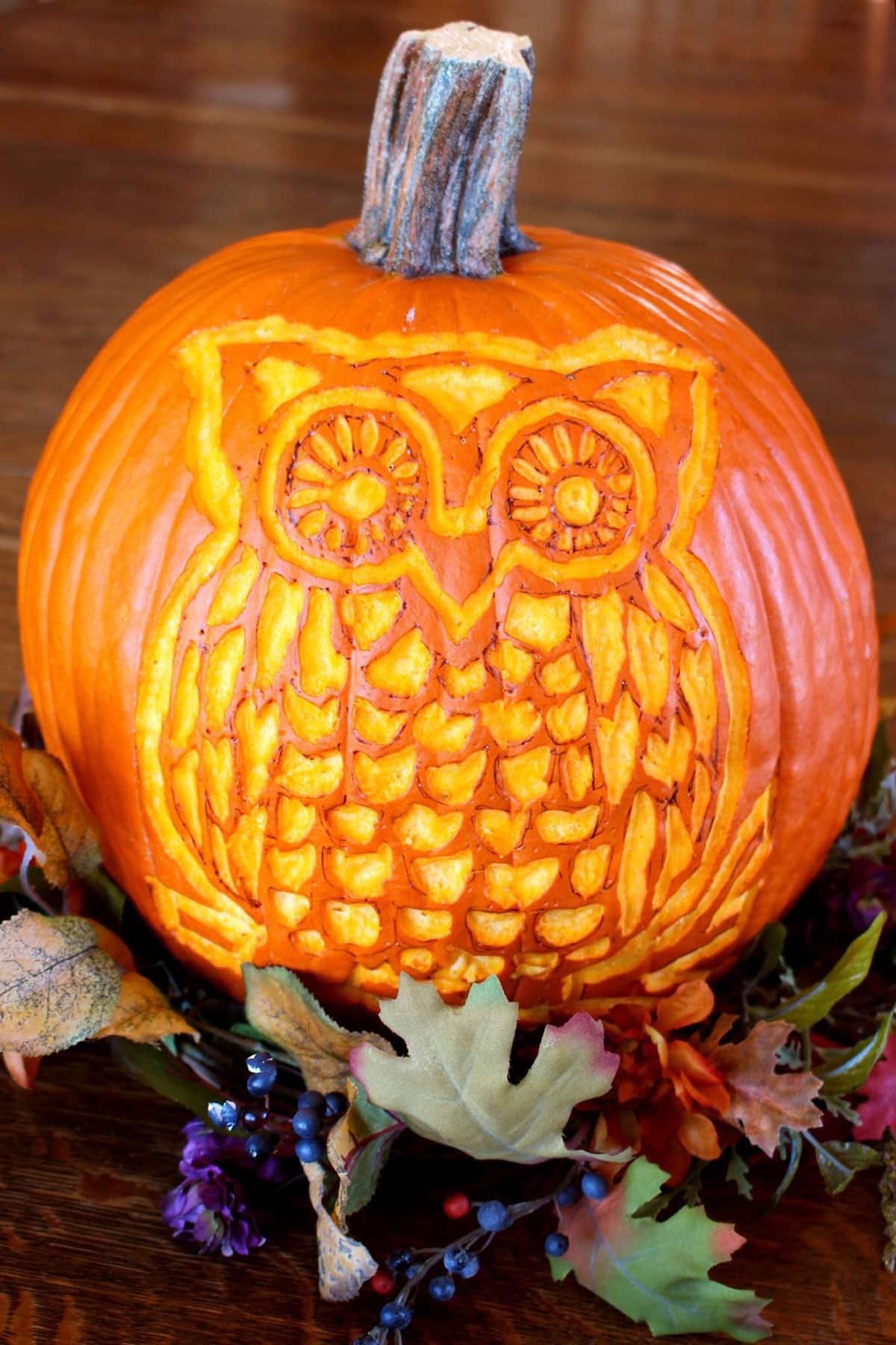 DIY Woodland Owl Pumpkin Carving Free Stencil Pattern Welcome To Nana s