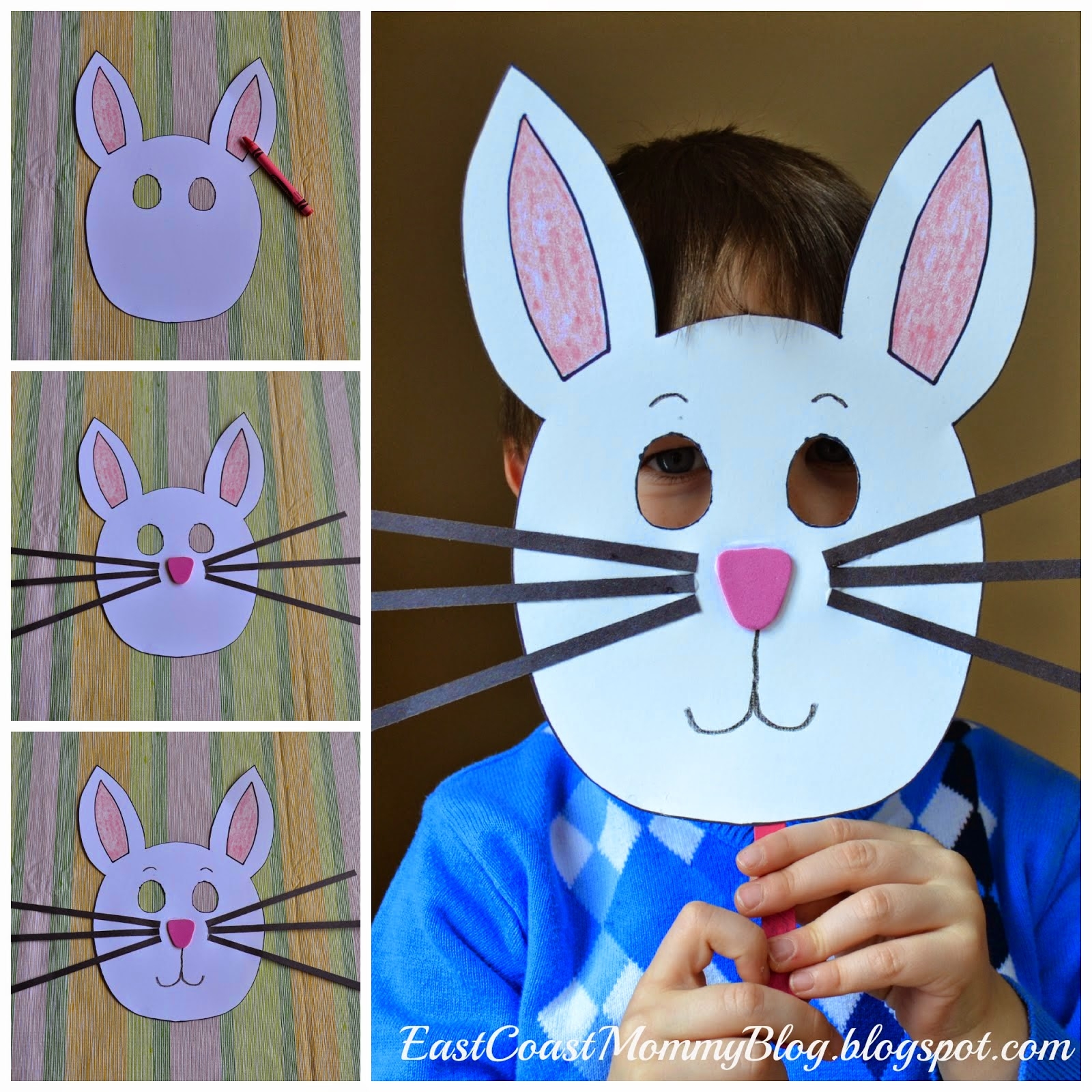 East Coast Mommy Bunny Mask For Preschoolers With FREE Printable Template