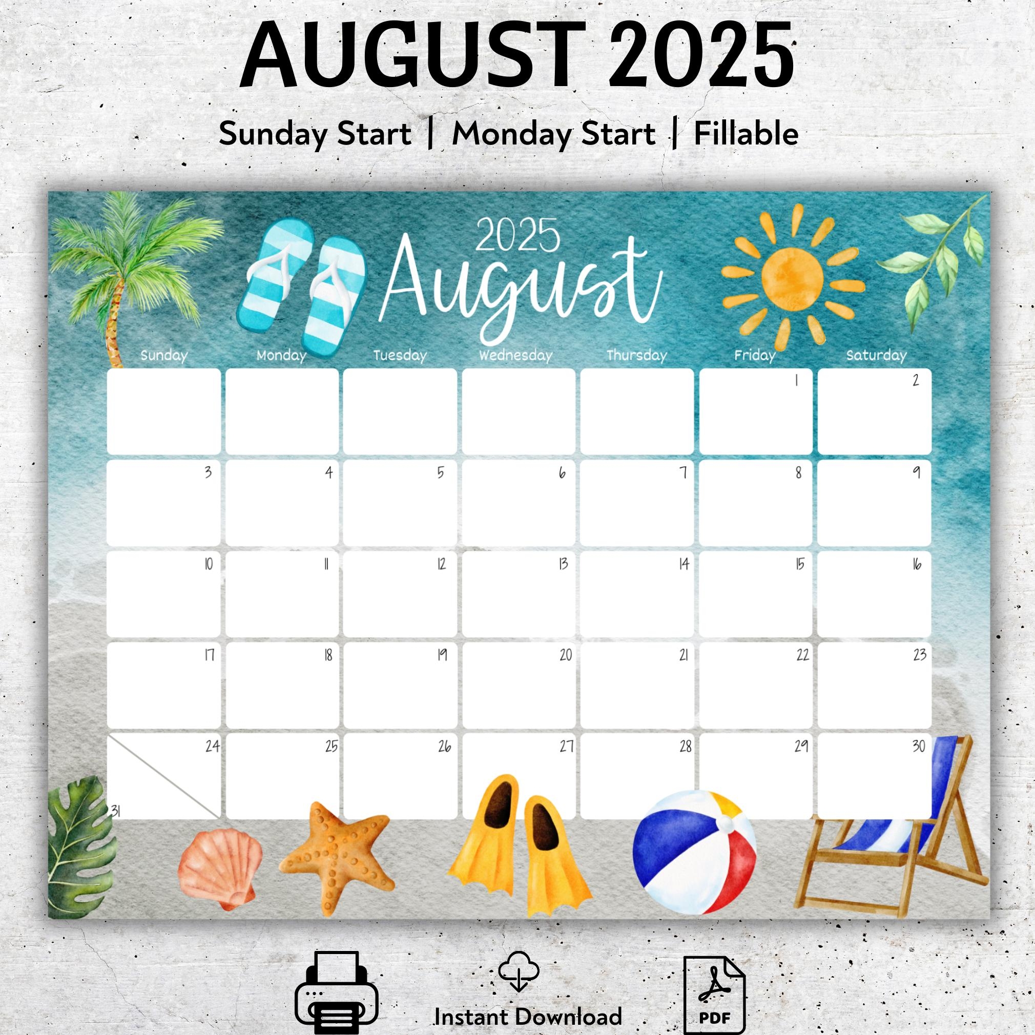 Fillable Calendar August 2025 Fillable Calendar August 2025