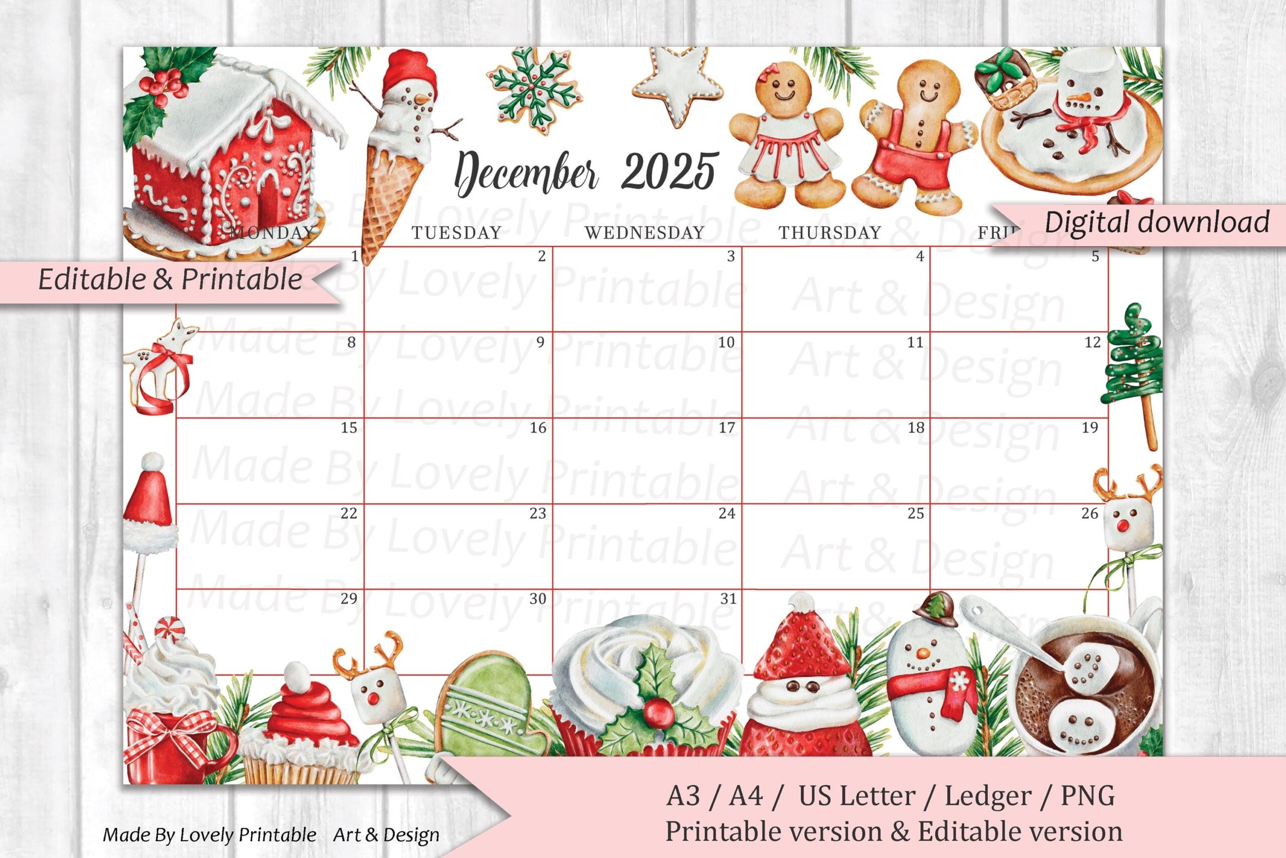 2025 Calendar For December