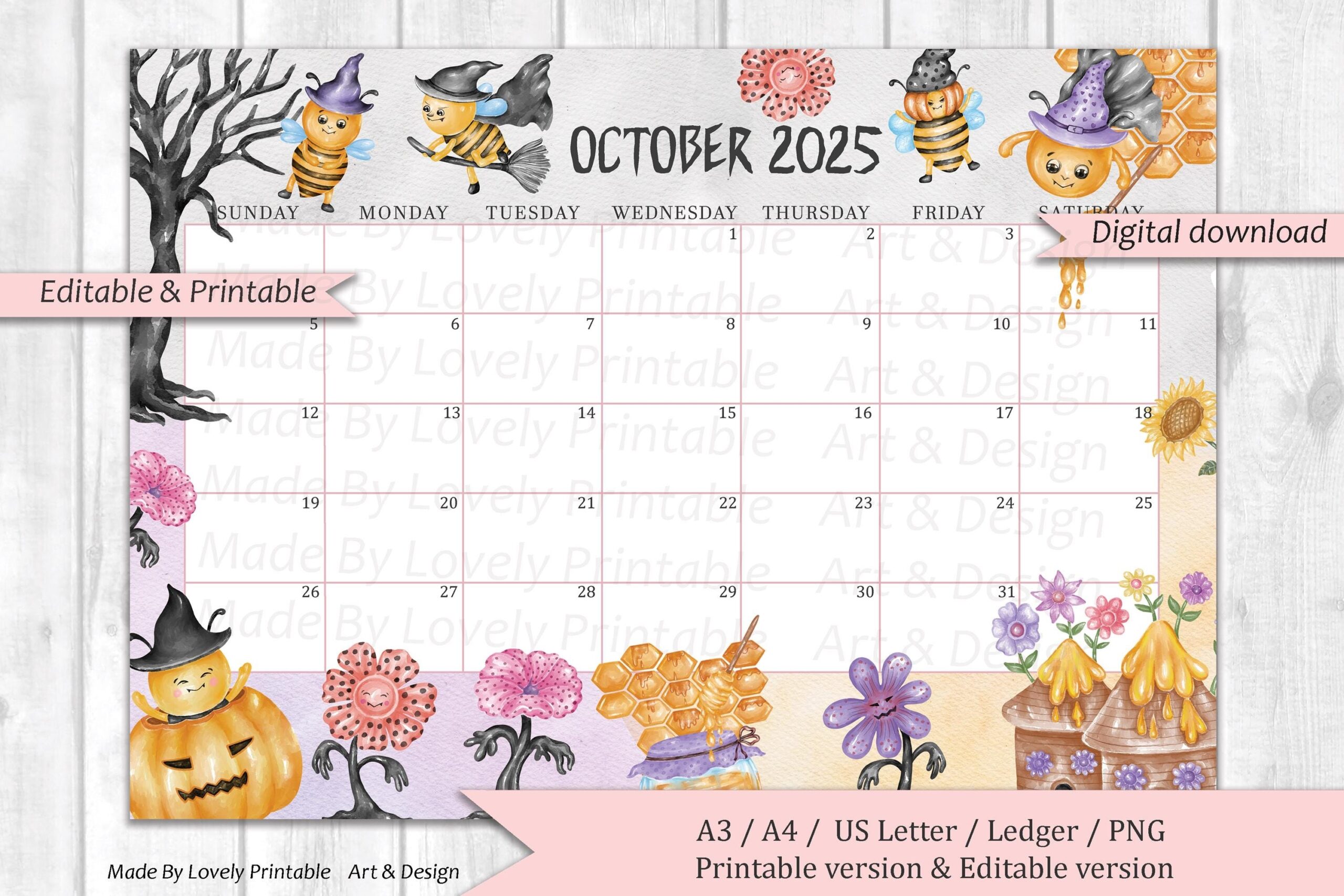 October 2025 Calendar Printable