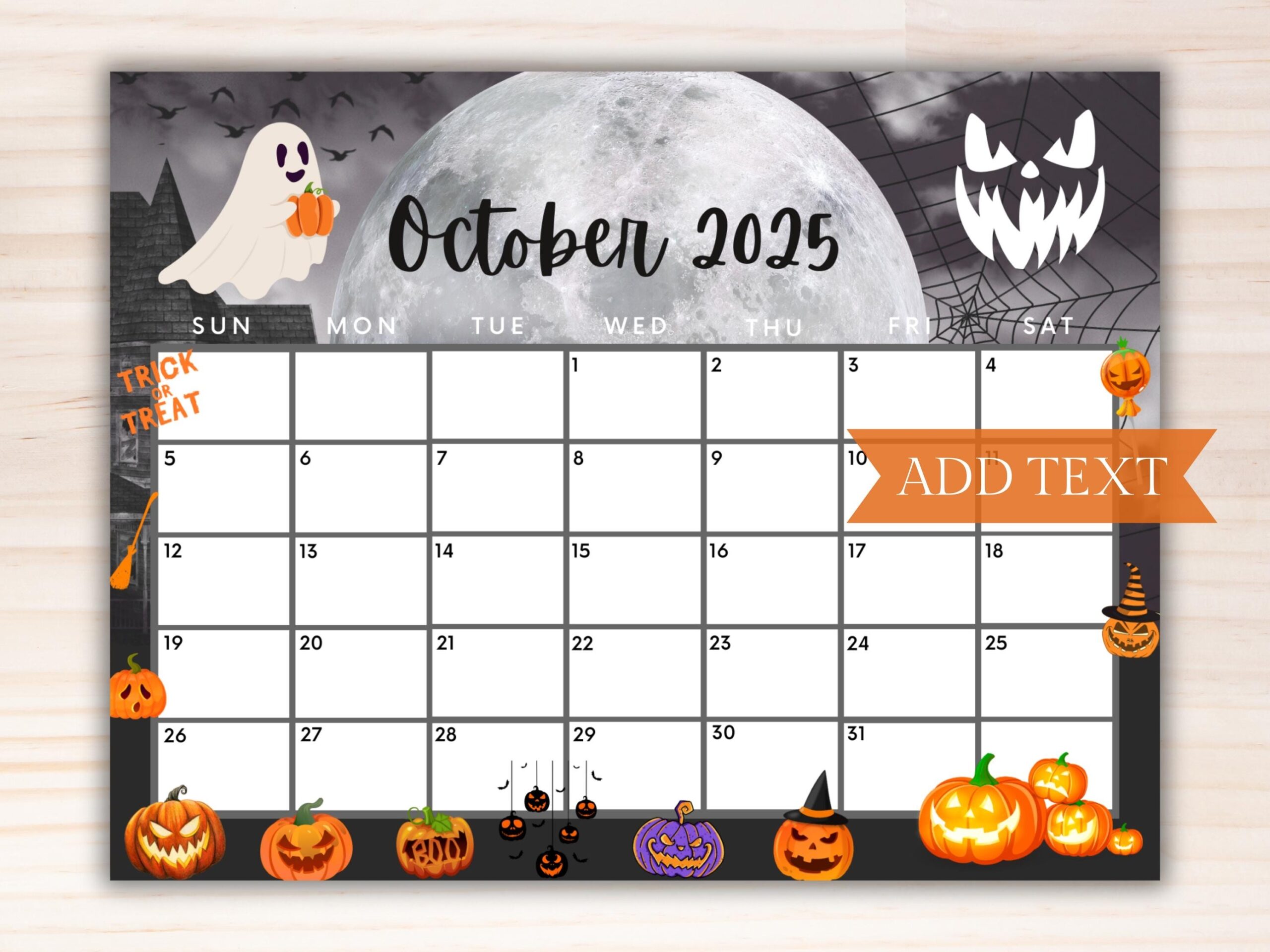 Editable October 2025 Calendar Printable Calendar 2025 Spooky Editable October 2025 Calendar Printable Calendar 2025 Spooky