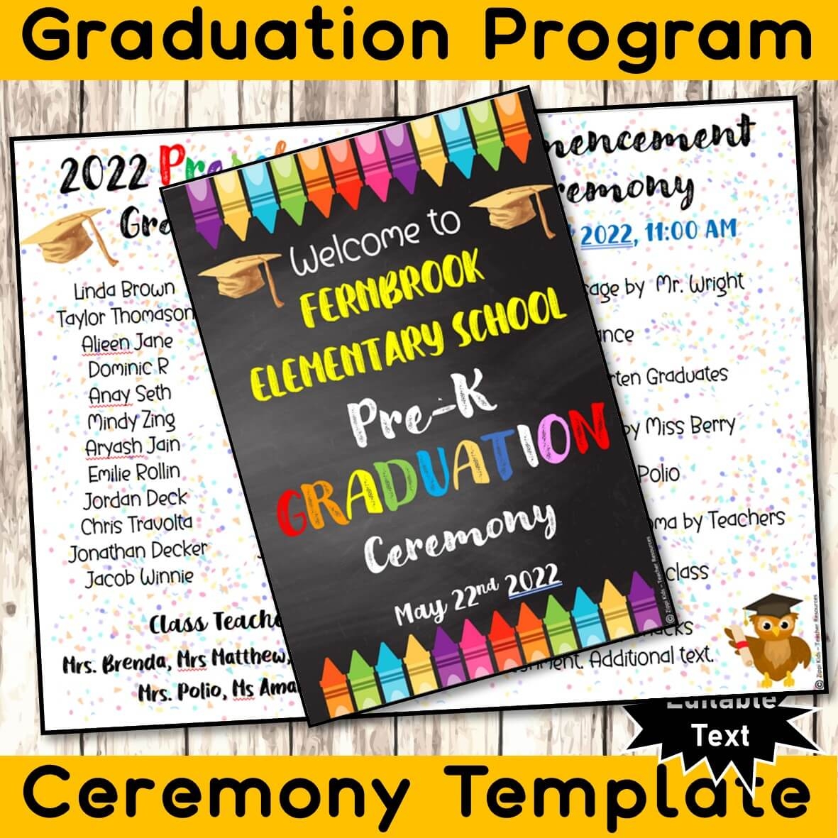 Free Printable Preschool Graduation Invitation Template