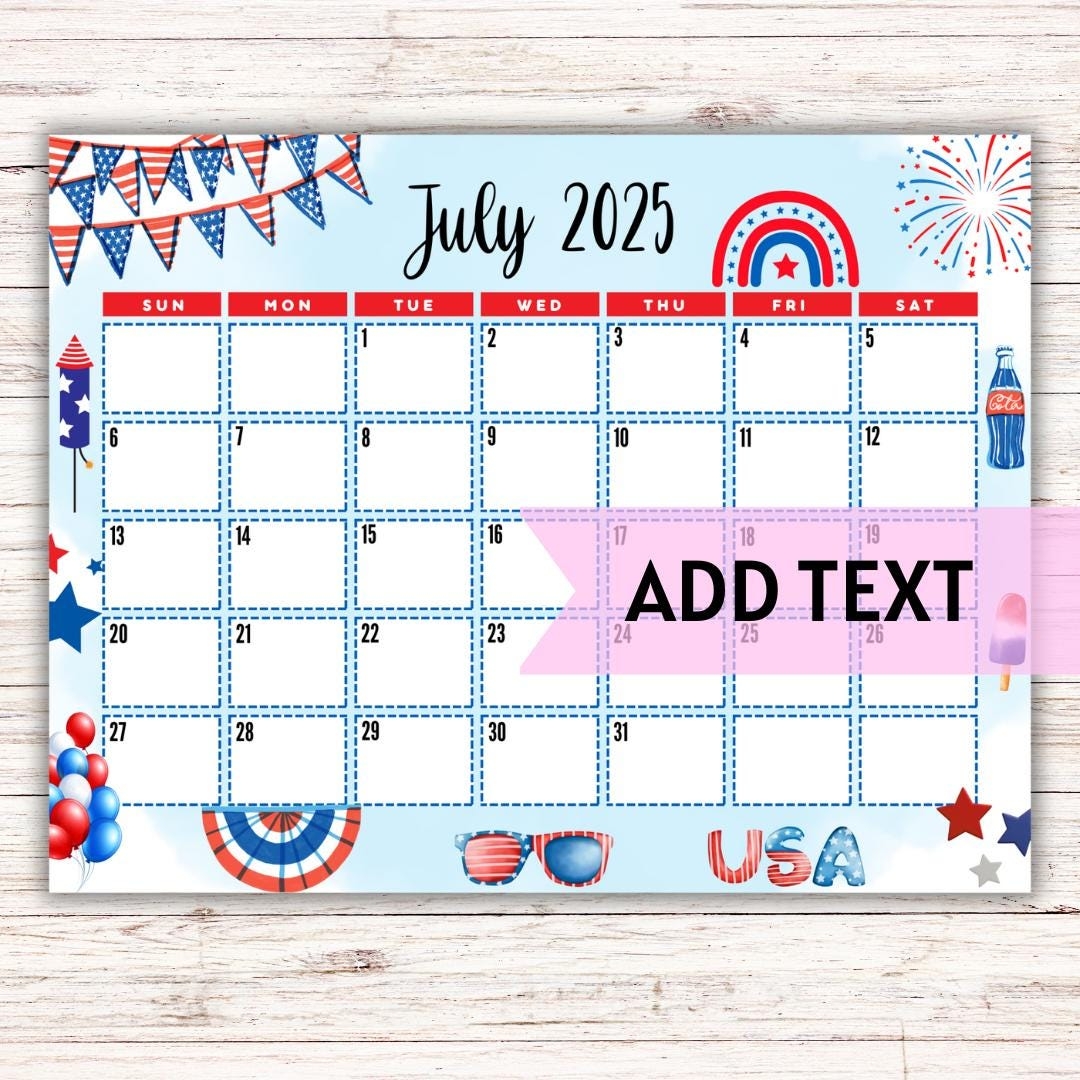 Cute July 2025 Calendar Cute July 2025 Calendar