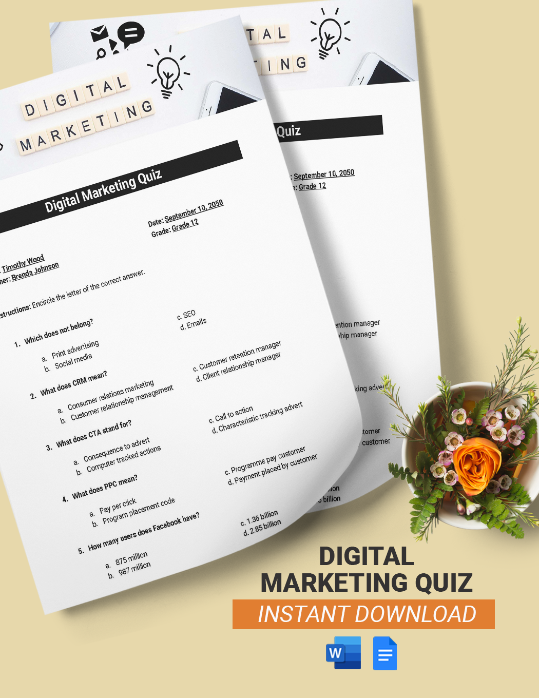 Free Printable Quiz Templates