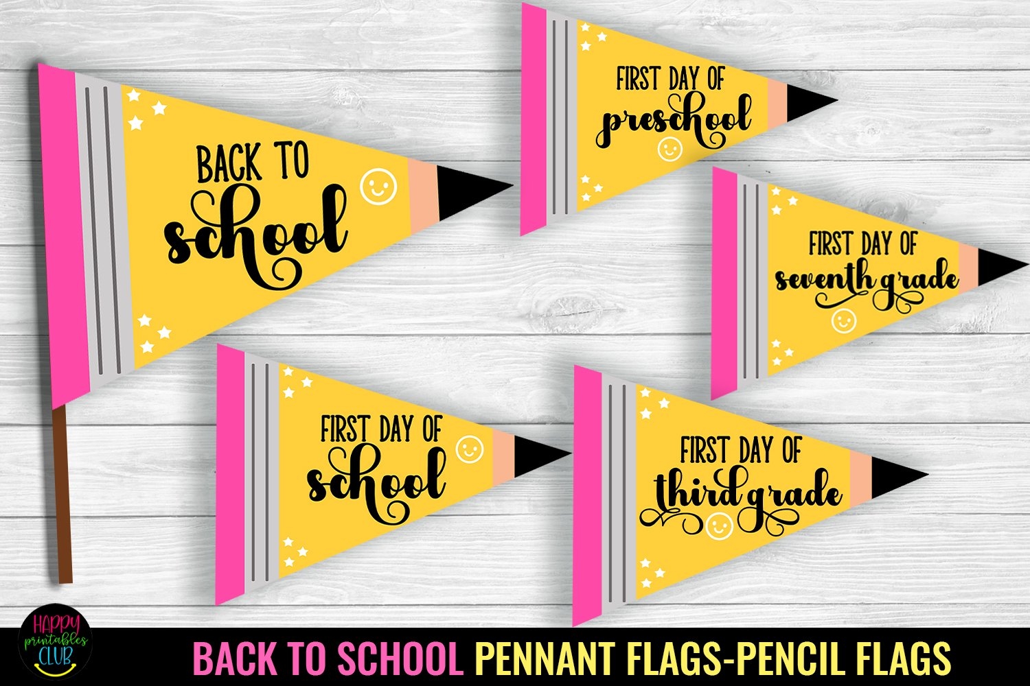 First Day School Pennant Flags I Back To School Paper Flags First Day School Pennant Flags I Back To School Paper Flags