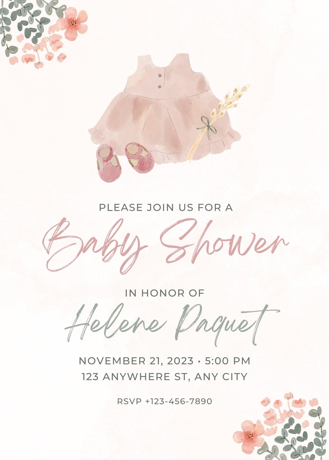 Free Printable Pink Baby Shower Template