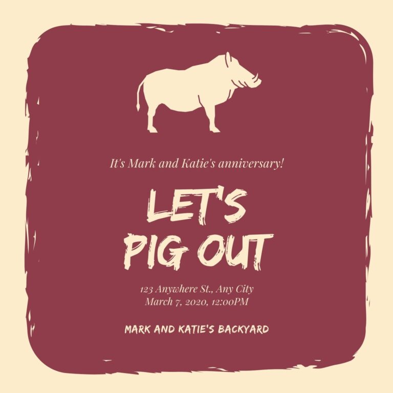 Free Custom Printable Pig Roast Invitation Templates Canva