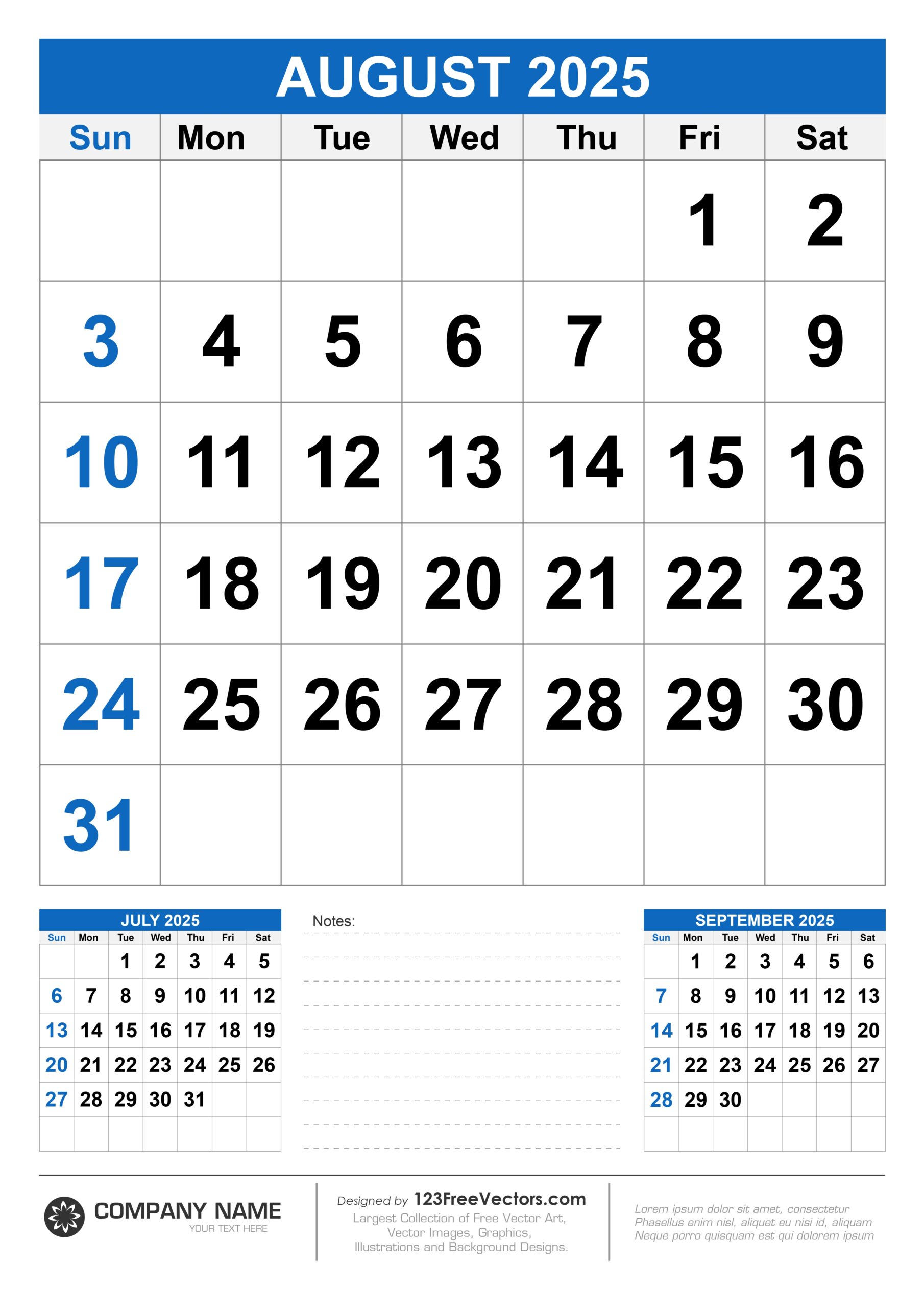 Google Calendar - August 2025