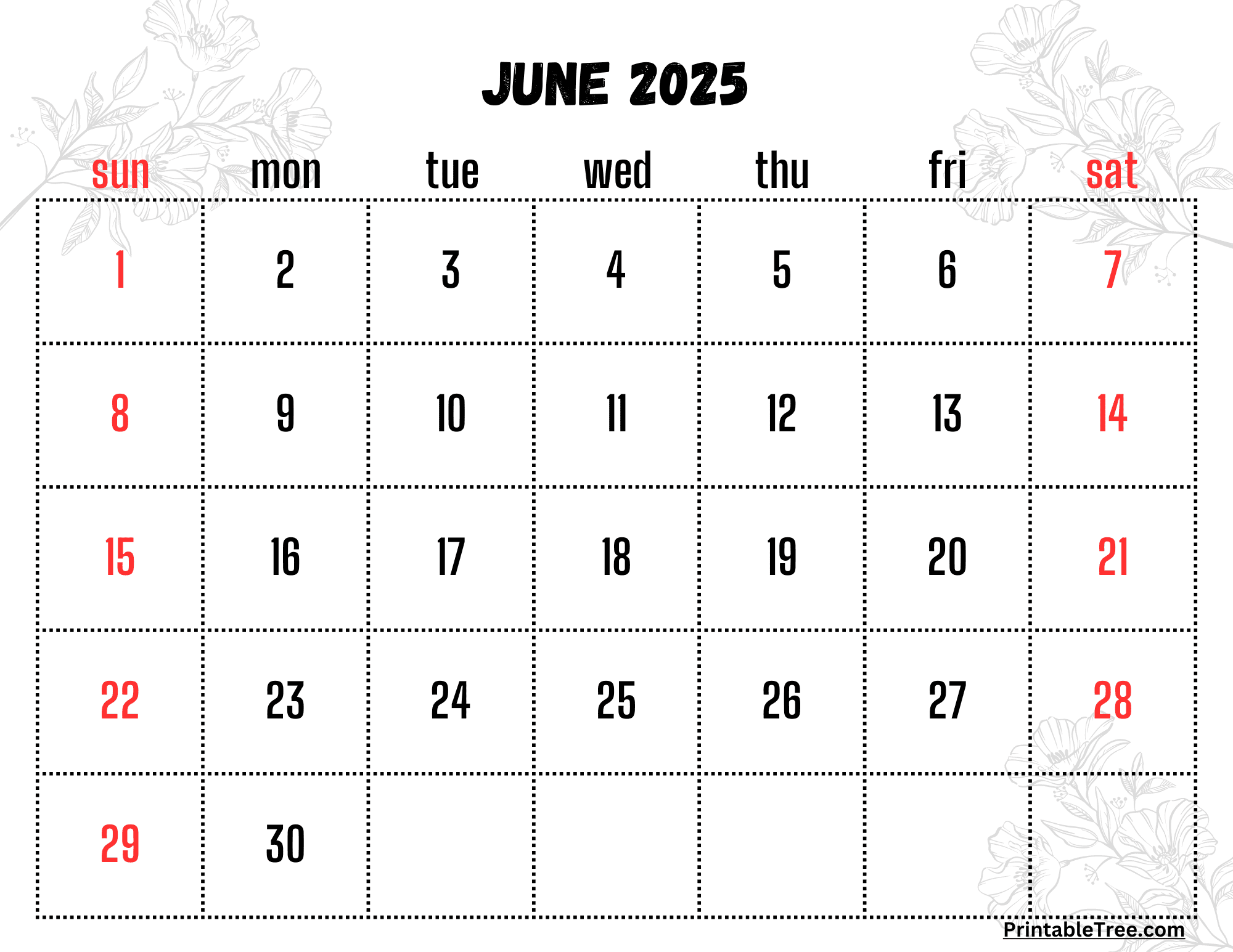 Pdf June Calendar 2025