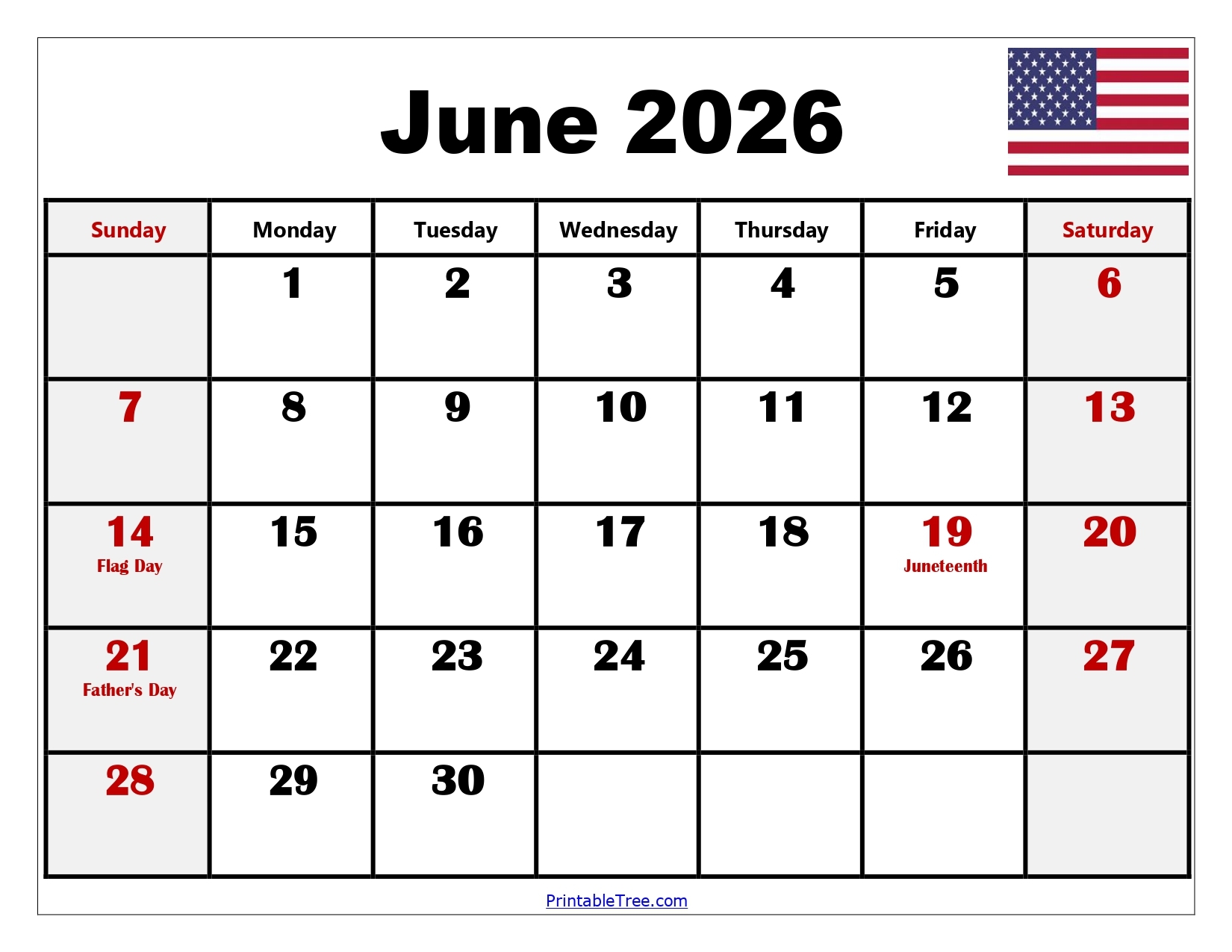 Printable Calendar June 2026 To May 2026