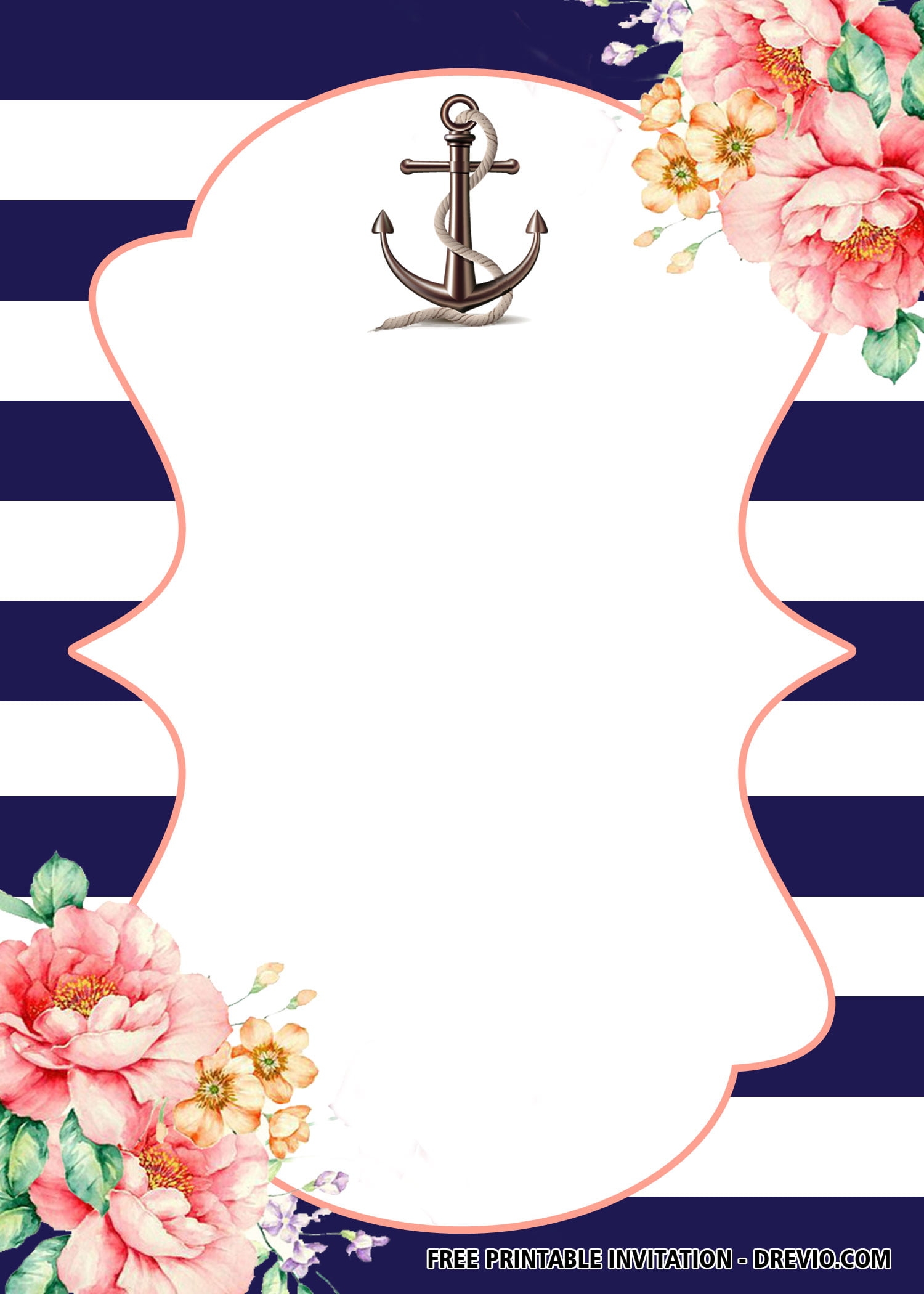 FREE Nautical Bridal Invitation Templates Download Hundreds FREE Worksheets Library