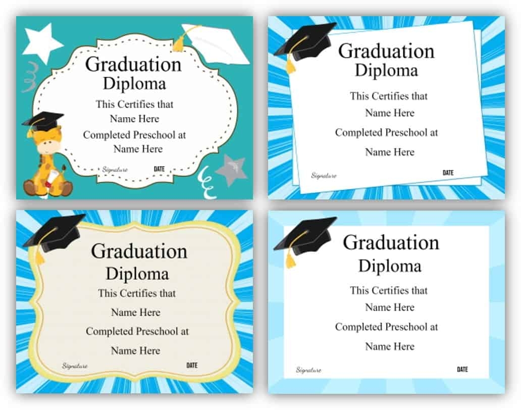 Free Printable Preschool Graduation Certificate Template