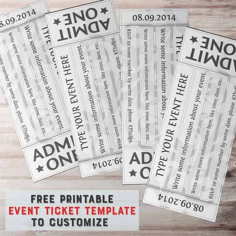 Free Printable Numbered Tickets Template Word