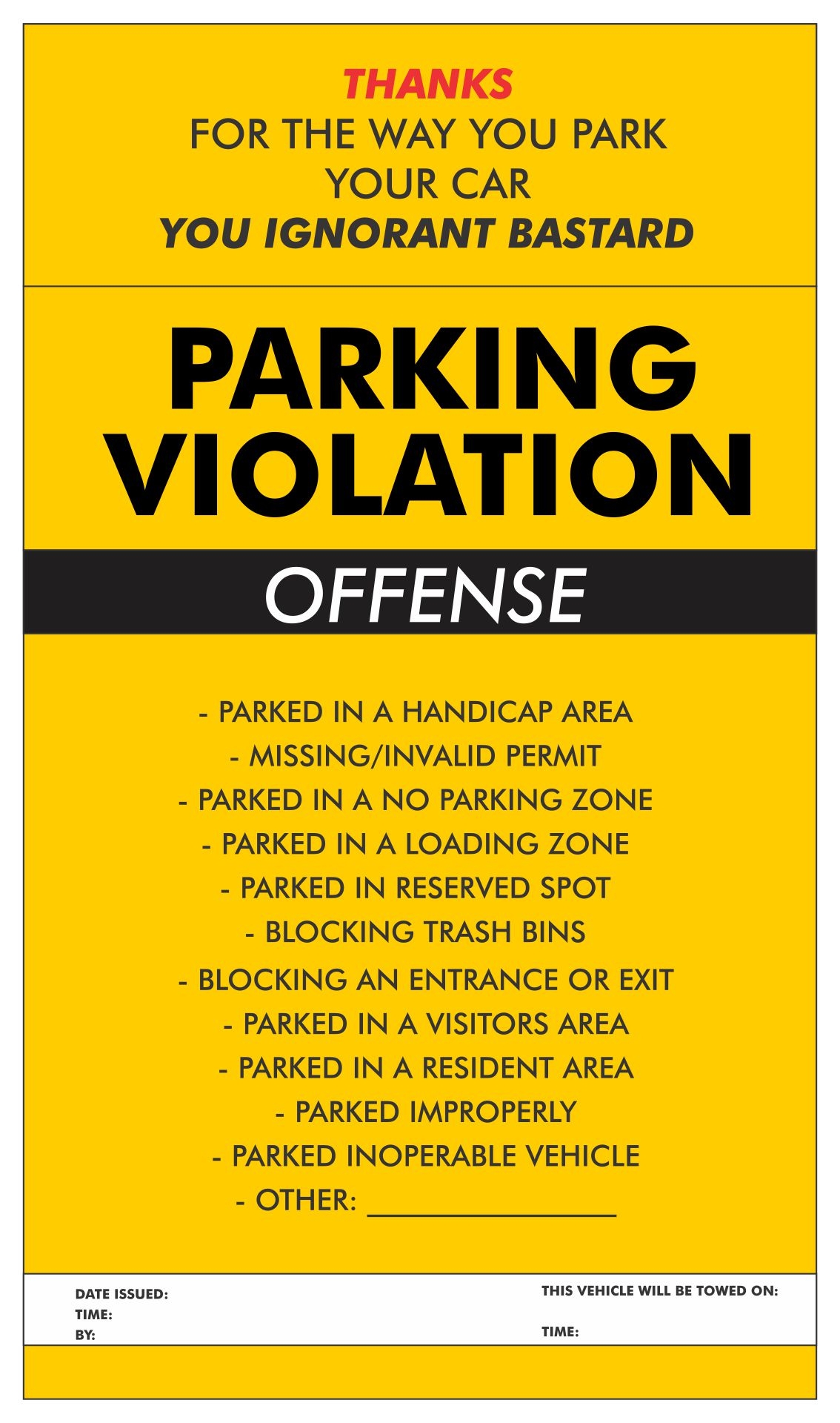 Free Printable Fake Parking Tickets Printable Party Favors