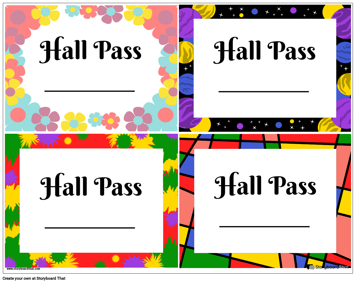 Free Printable Hall Passes StoryboardThat Free Printable Hall Passes StoryboardThat