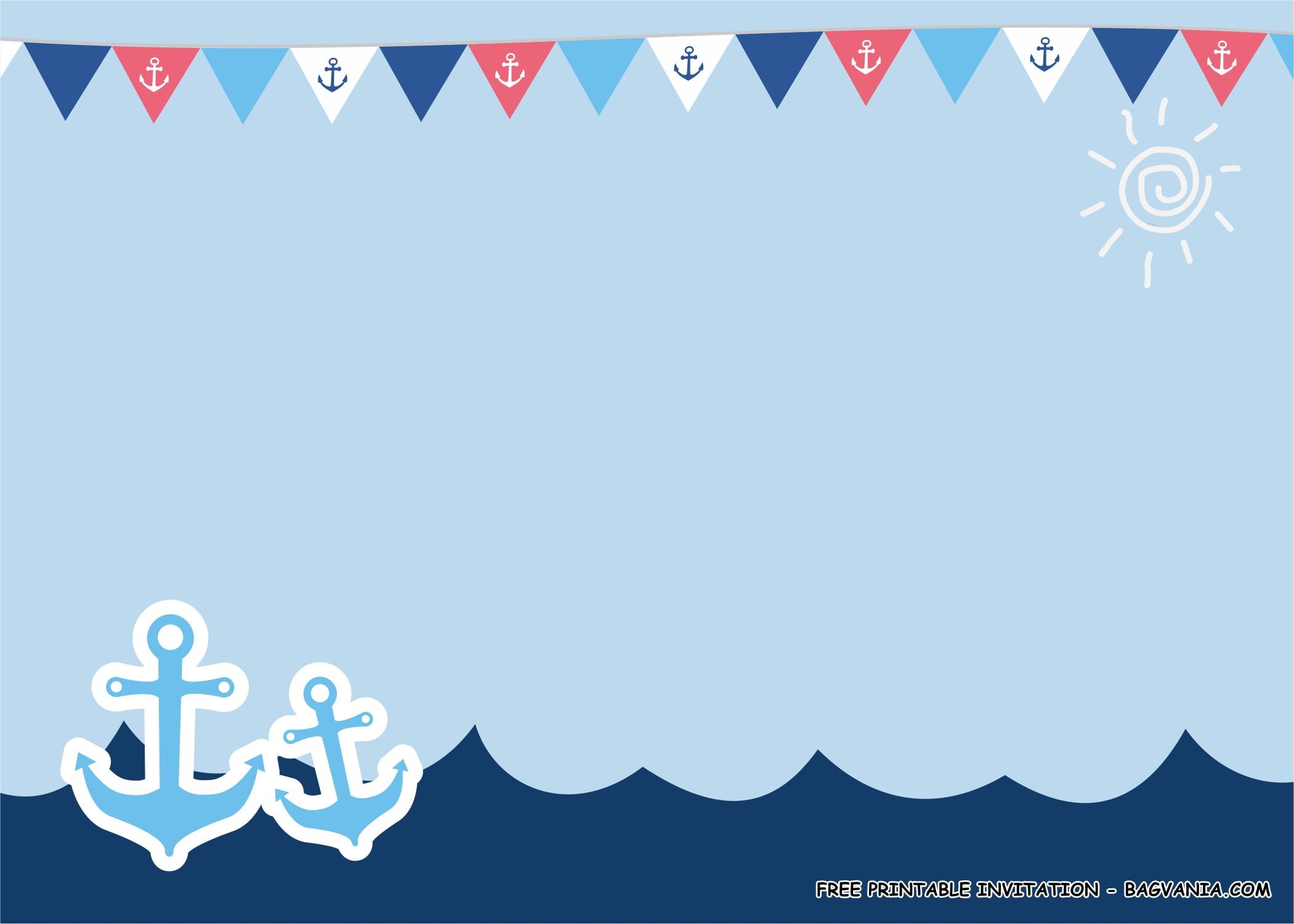 FREE PRINTABLE Nautical Birthday Party Kits Template