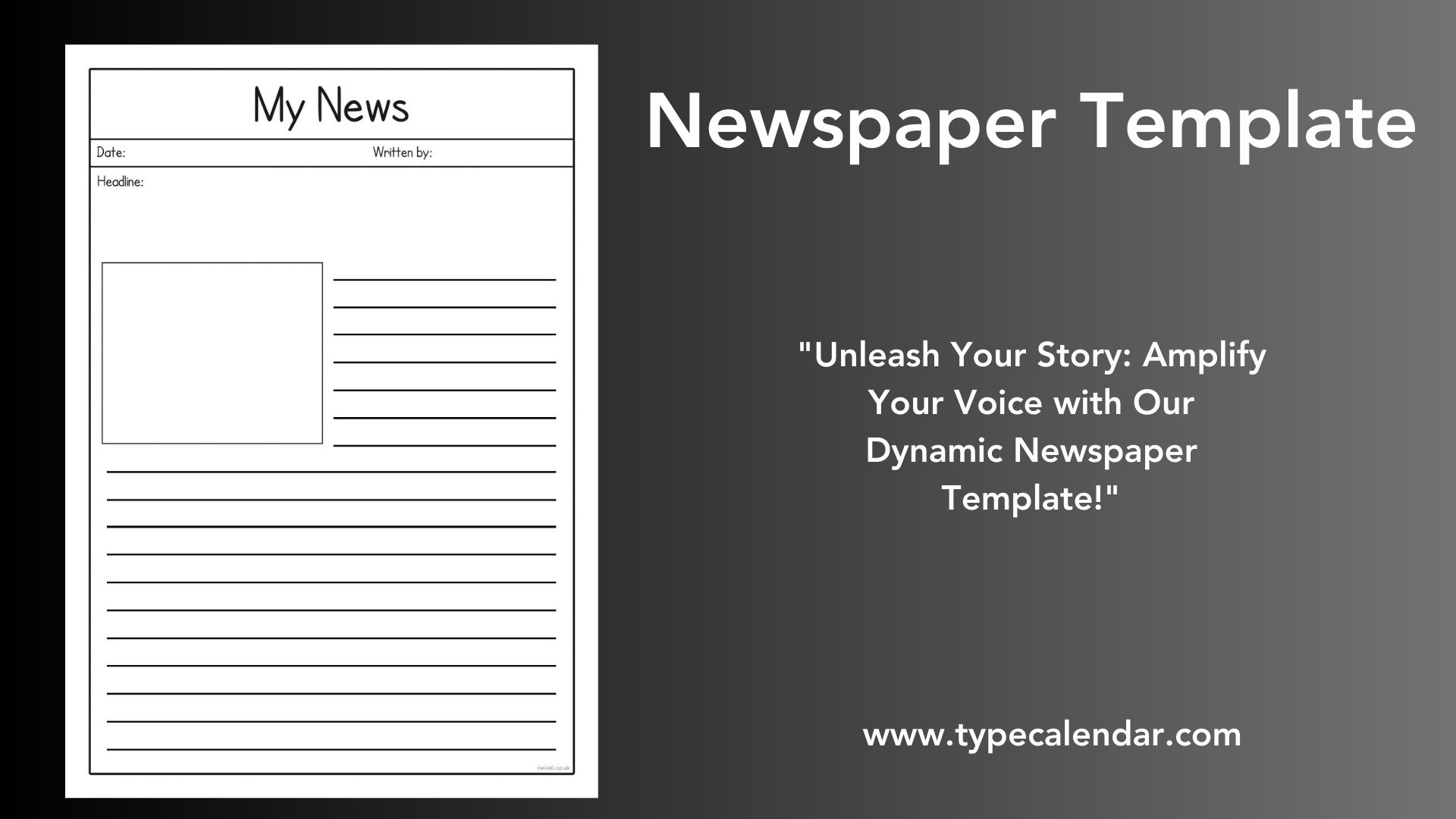 Free Printable News Article Template
