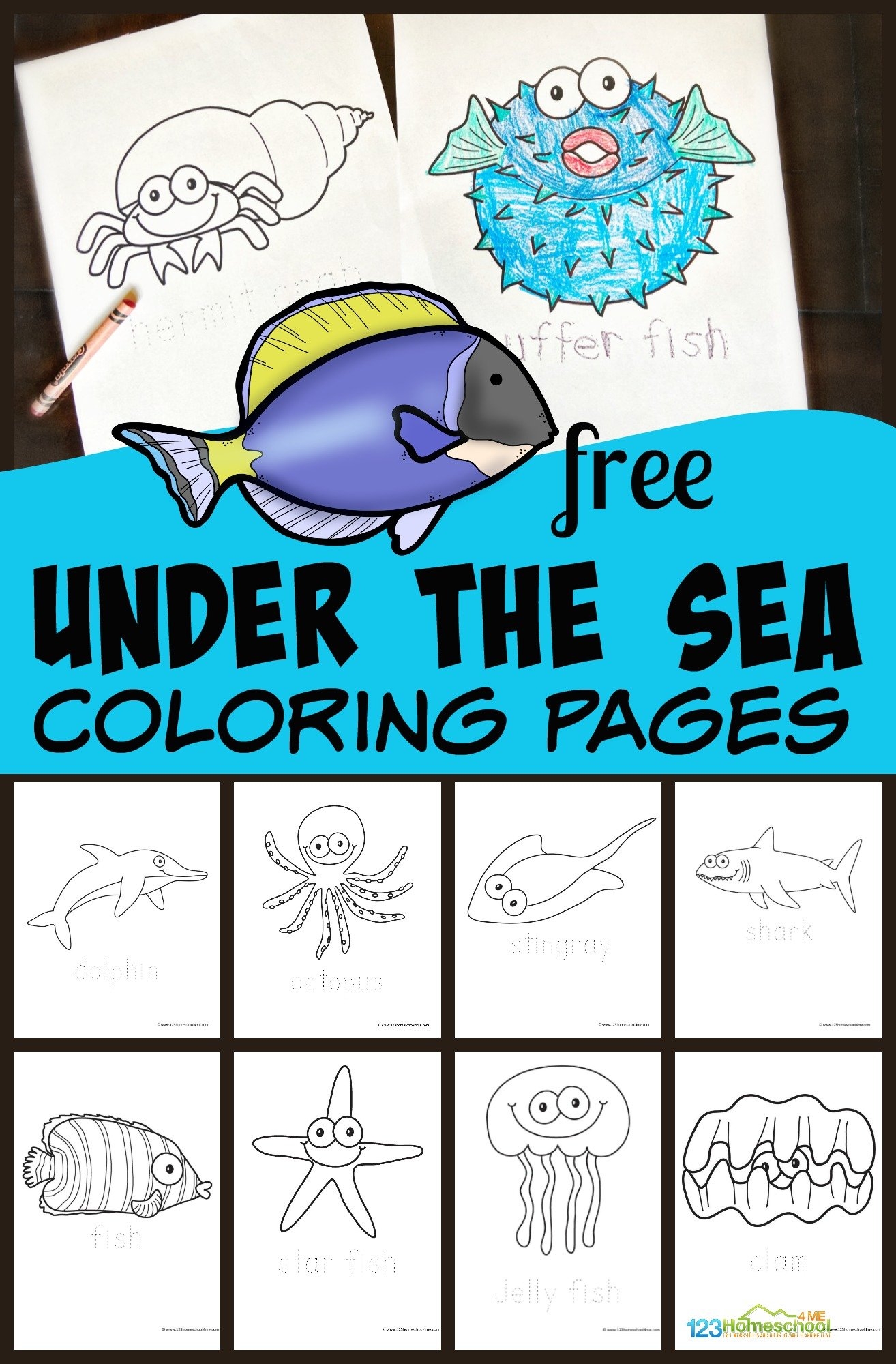  FREE Printable Under The Sea Fish U0026 Ocean Animals Coloring Pages